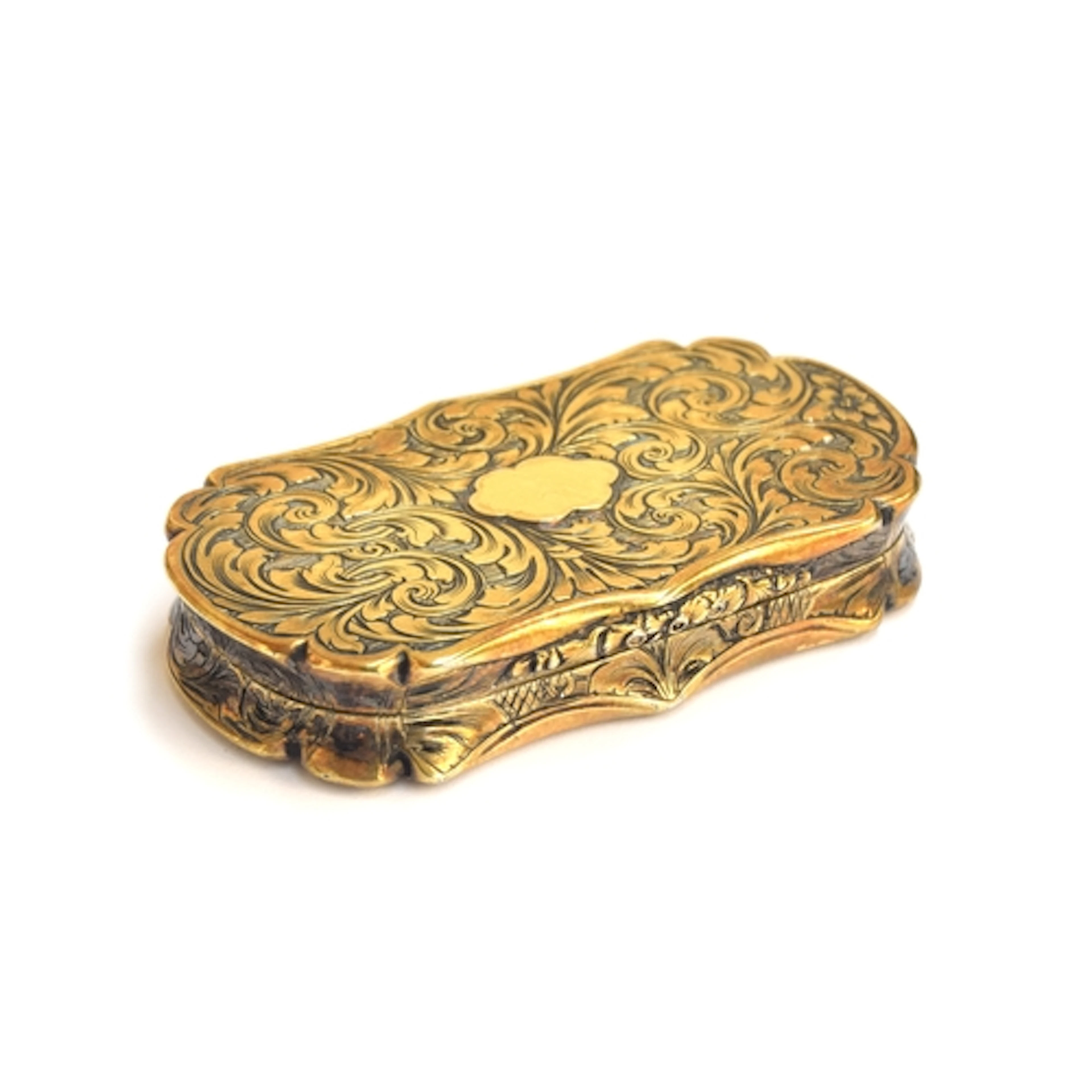 A large Victorian silver gilt vinaigrette by Nathaniel Mills...