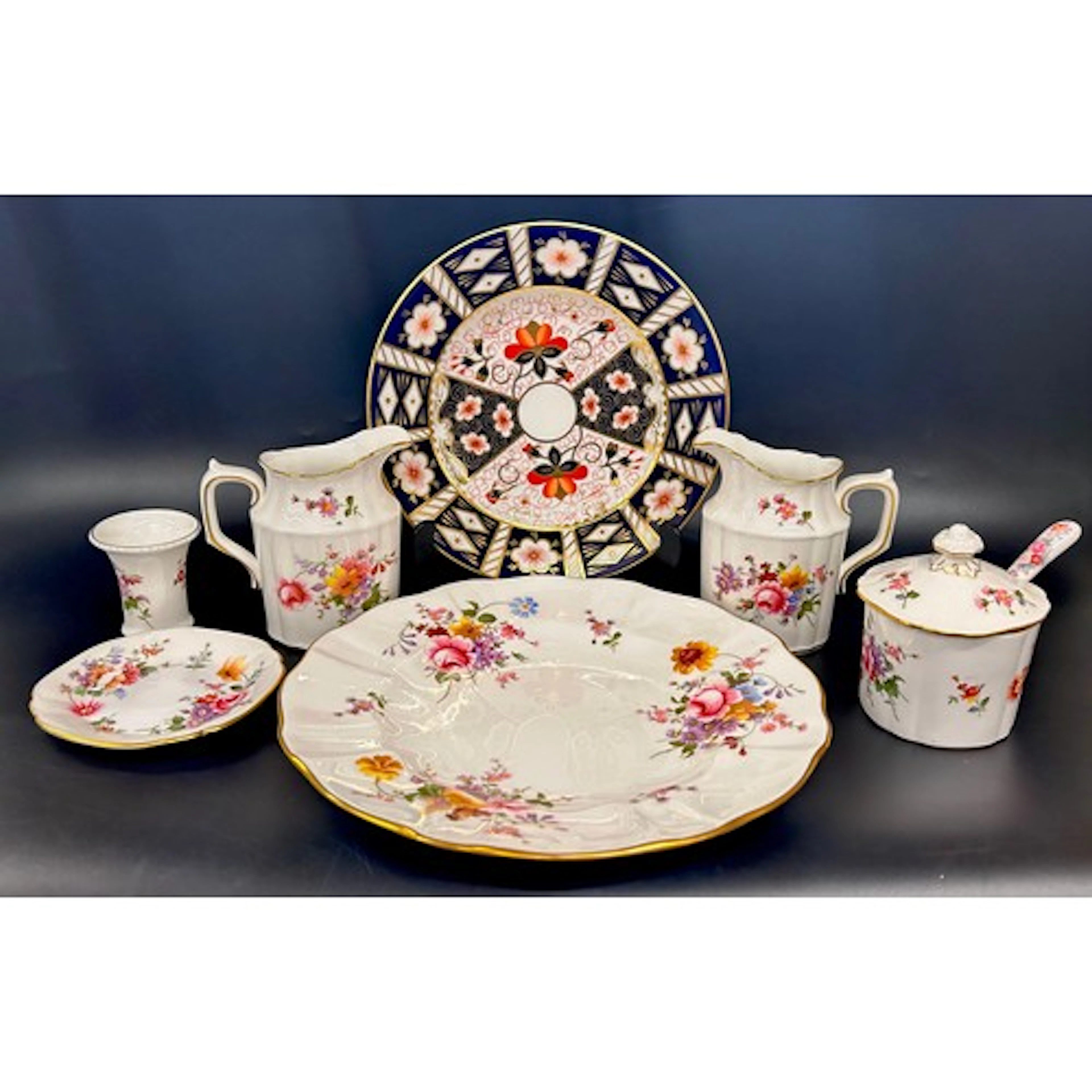Royal Crown Derby; comprising of Derby Posies - large plate,...