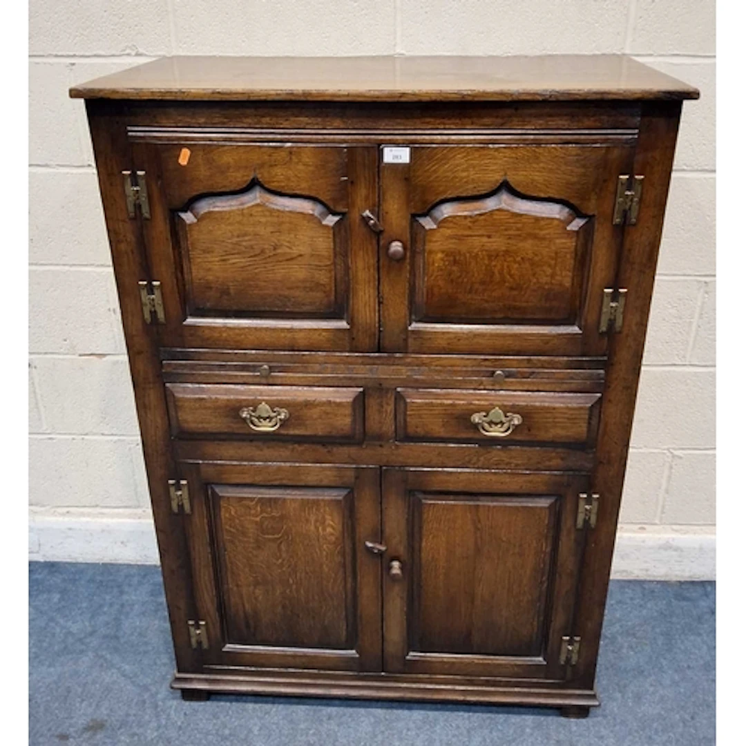 TITCHMARSH AND GOODWIN, A GOOD QUALITY REPRODUCTION OAK DRIN...