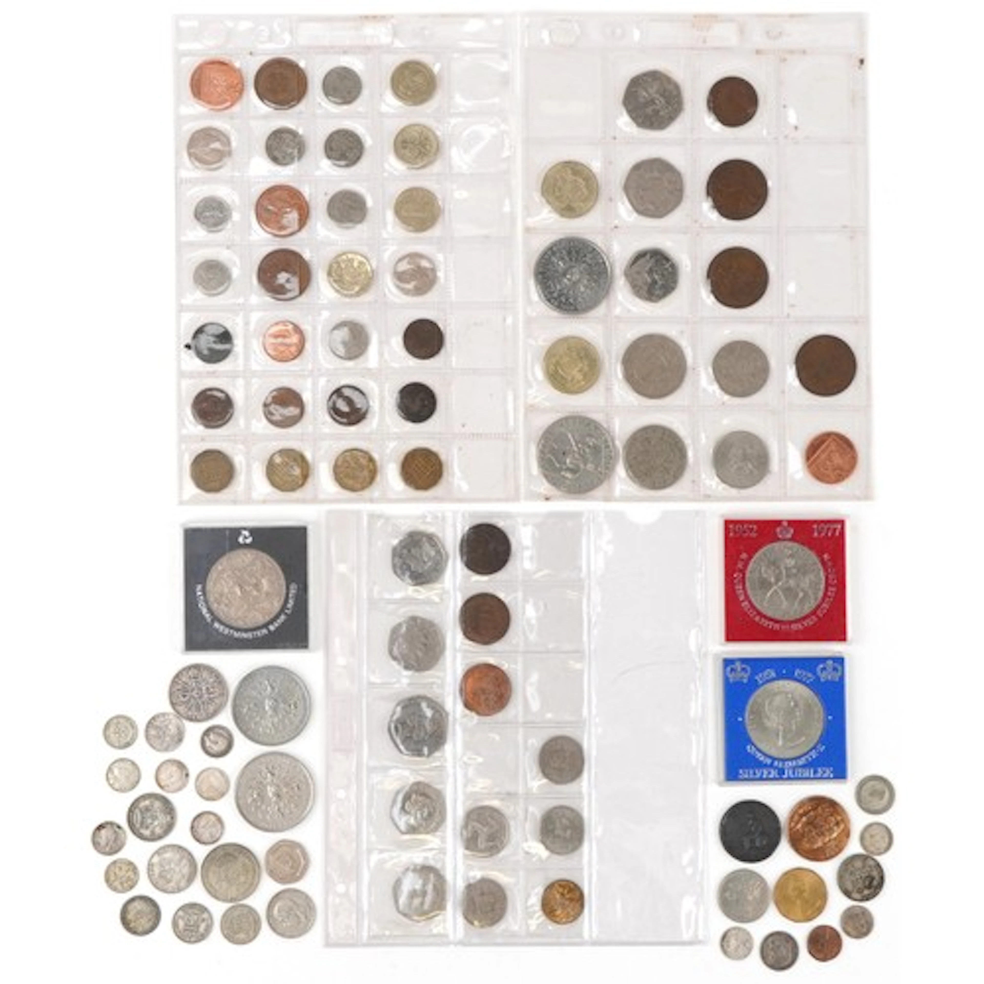 18th century and later British coins, some silver, including...