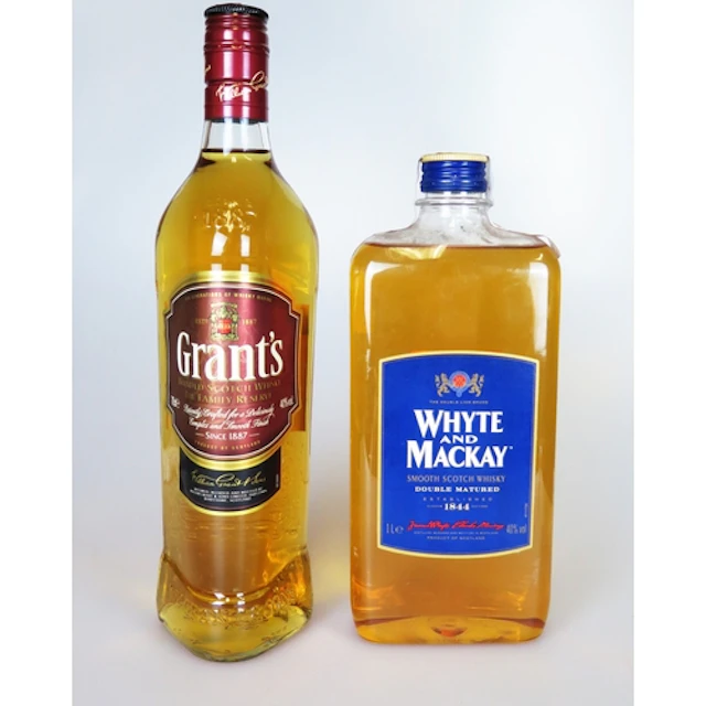 Grants blended scotch whisky 70cl and a bottle of Whyte & Ma...