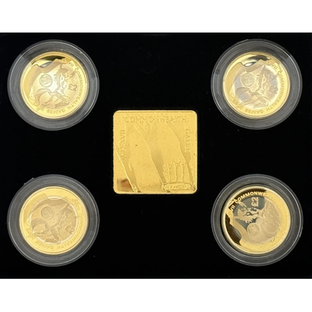 UK 2002 Commonwealth Games Silver Proof- Four Coin Set, comp...