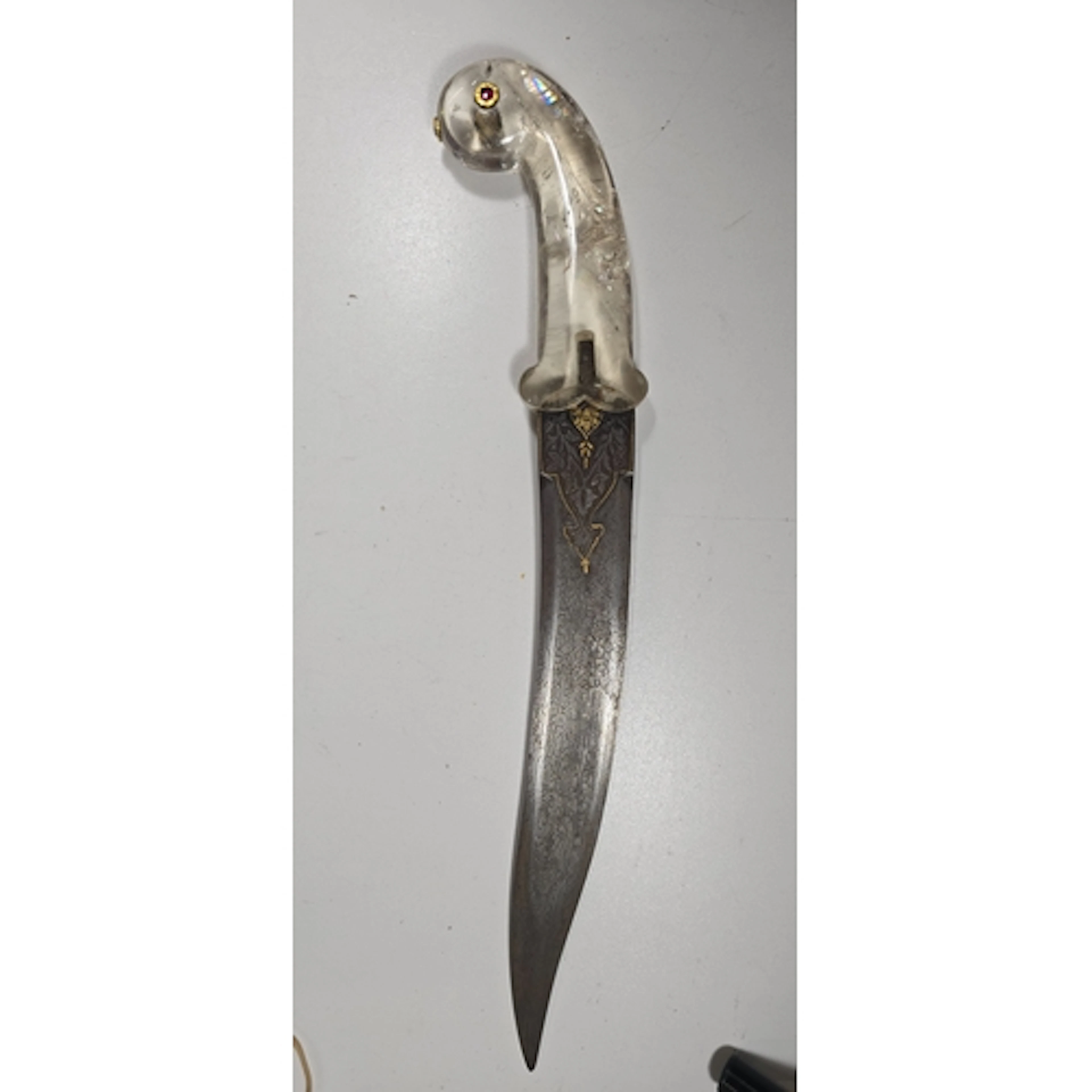A 20th century Indian Khanjar, flat watered blade 10.50" wit...