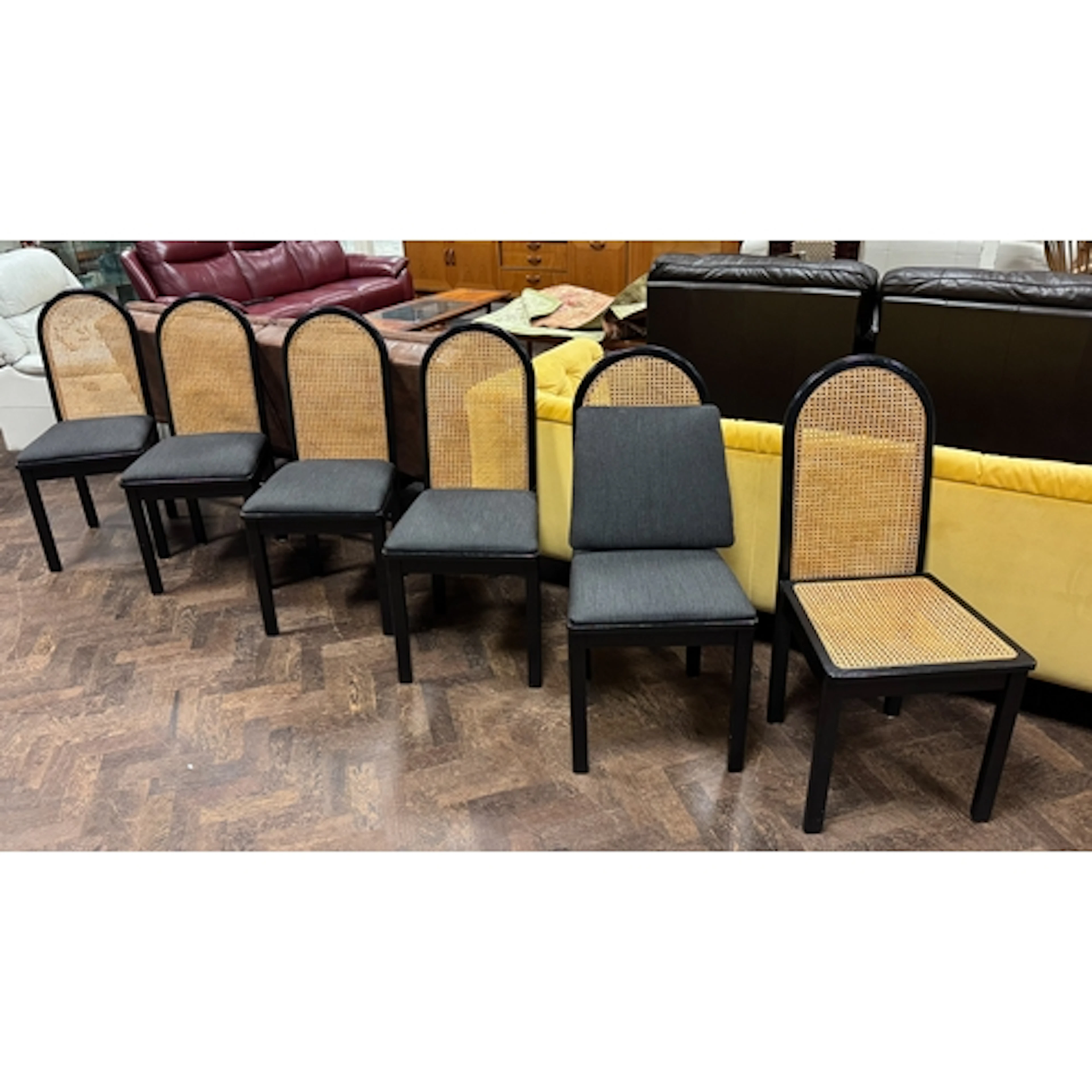 A set of six black ash 1980's Terence Conran for Habitat can...