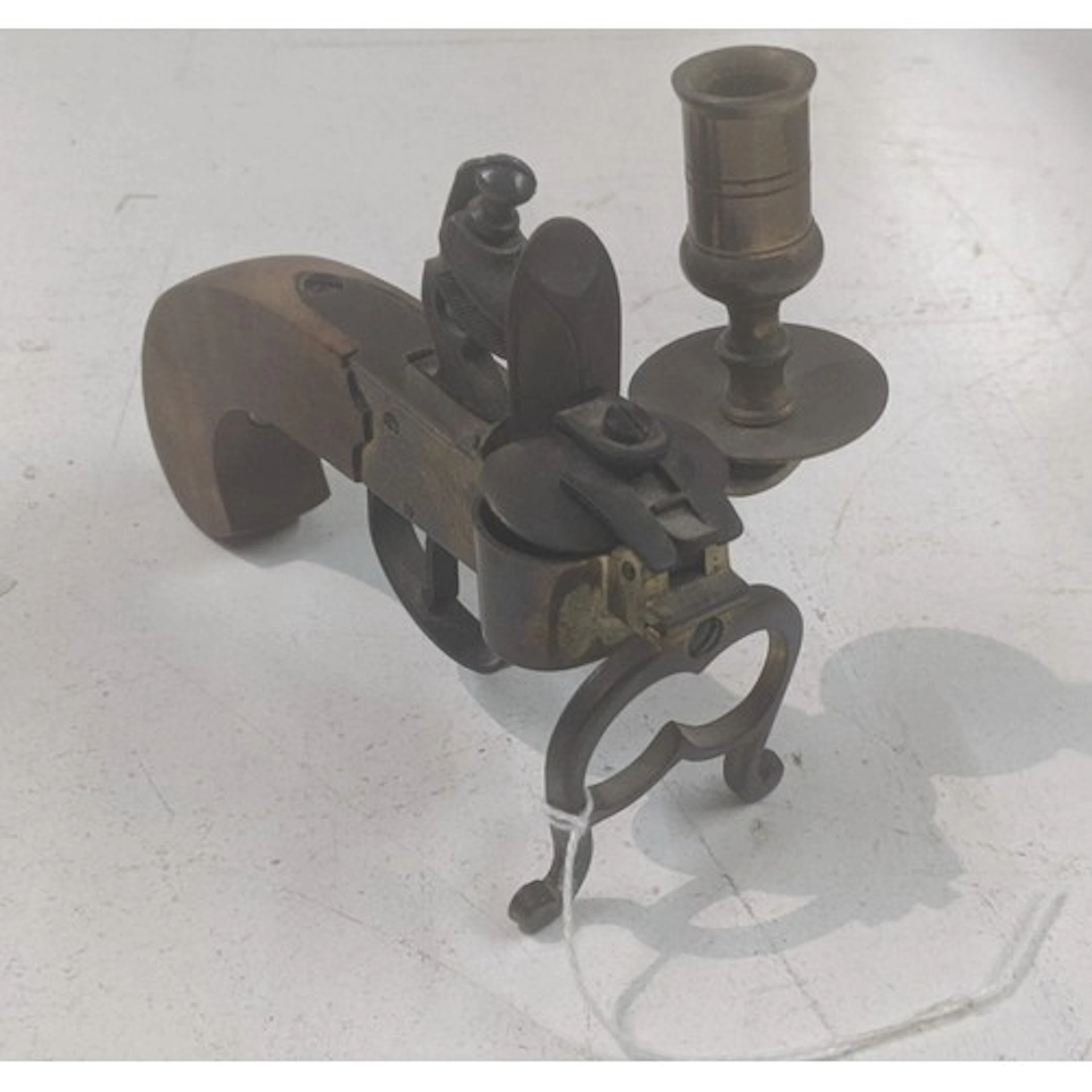 An Italian reproduction flint lock tinder pistol lighter Loc...