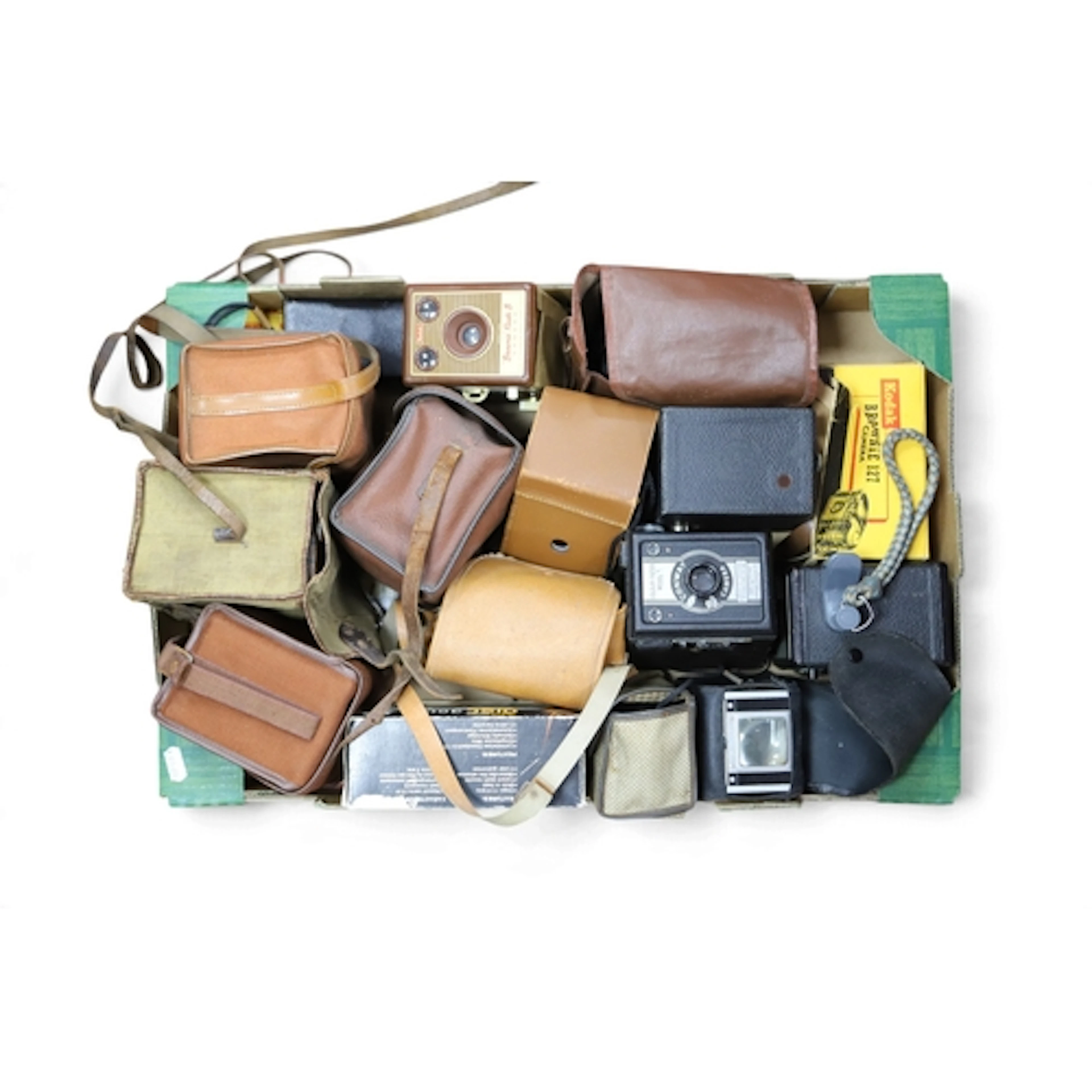 A large collection of Kodak box cameras mainly Brownie examp...