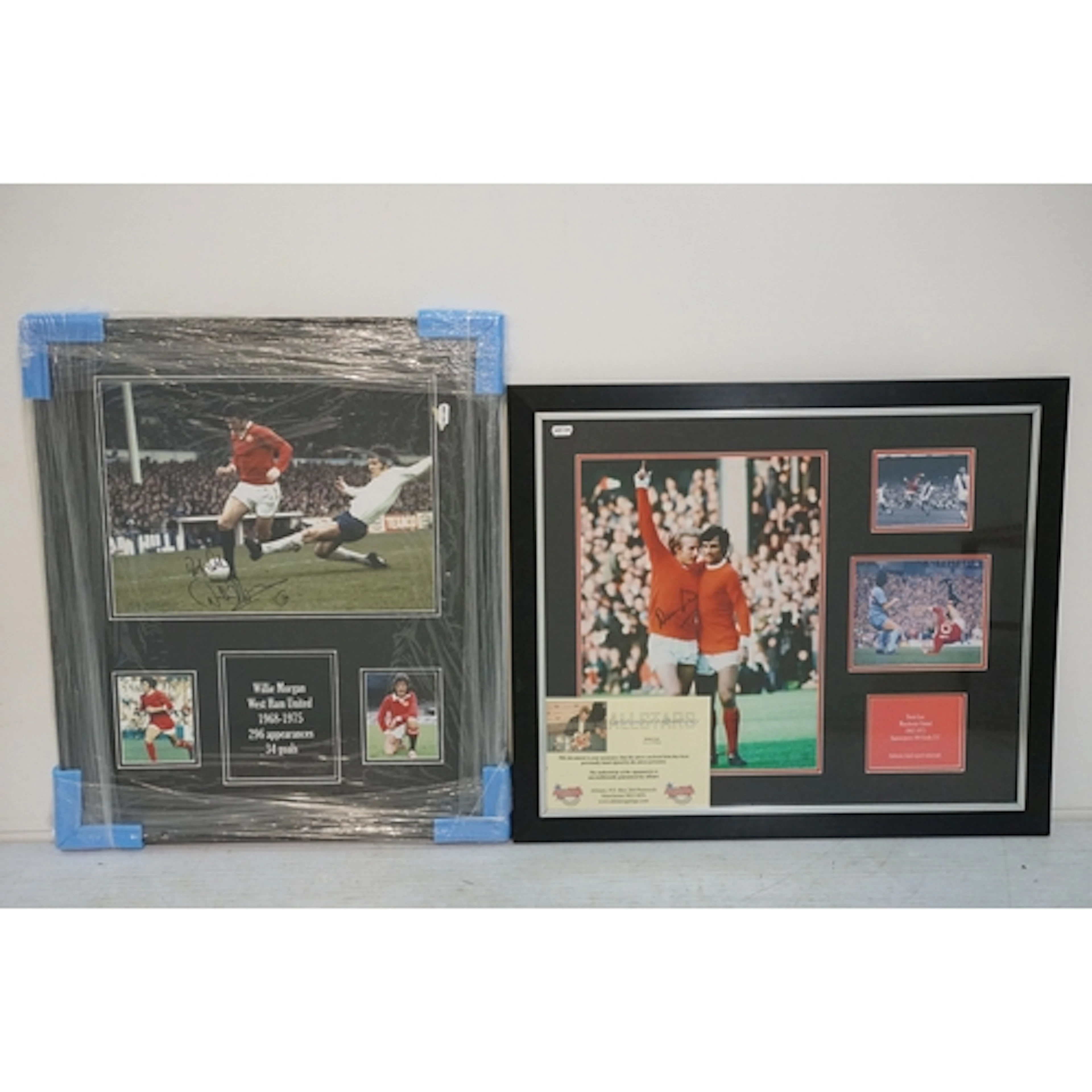 Football Autographs - Two signed Manchester United montages ...