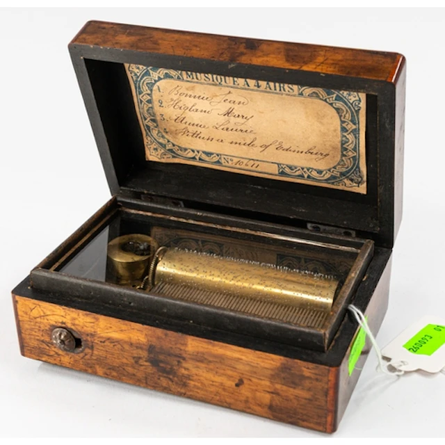 Decorative Arts: a late 19th century miniature Swiss music b...