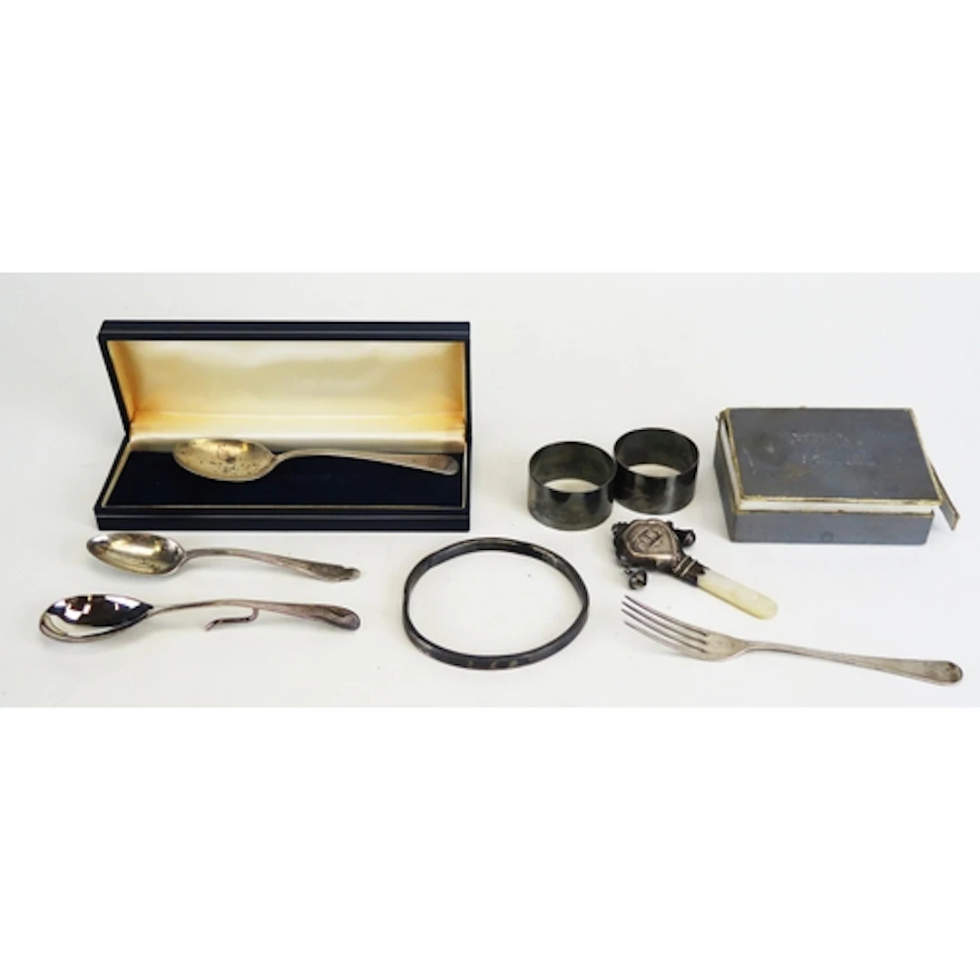 A mixed collection of silver wares, various makers and dates...