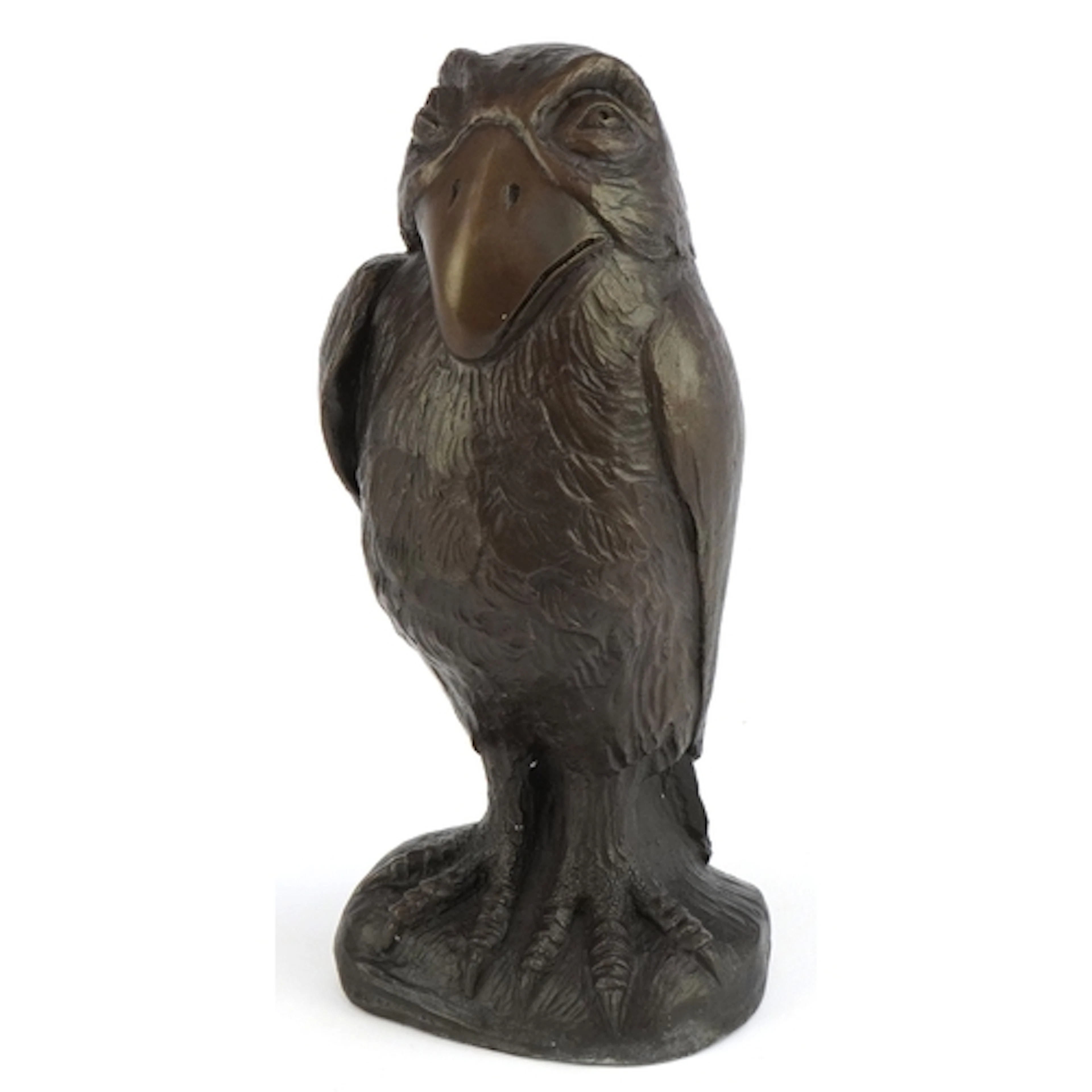 After Martin Brothers, patinated bronze grotesque Wally bird...