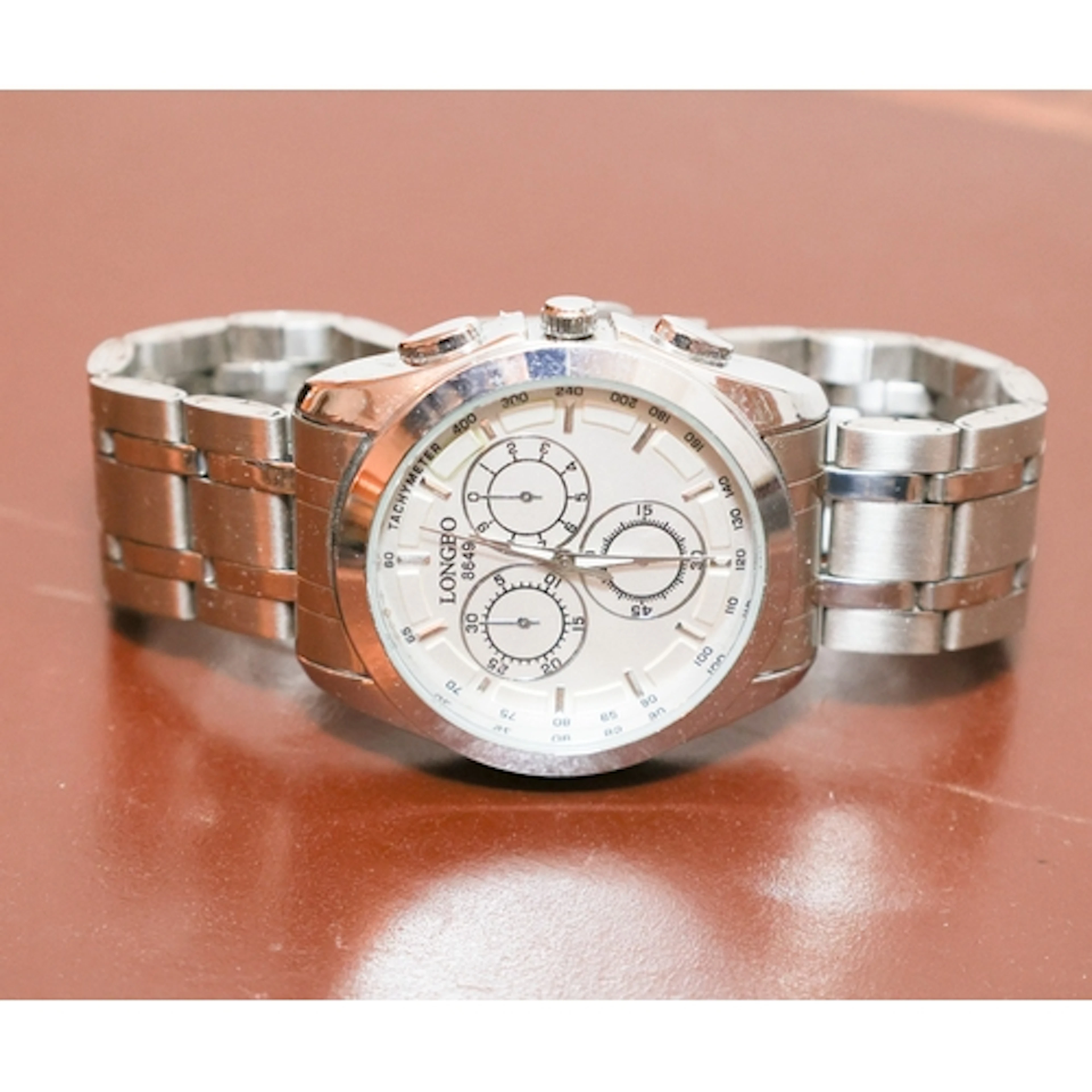 Longbo Tachymeter Gentleman's Steel Wrist Watch as New