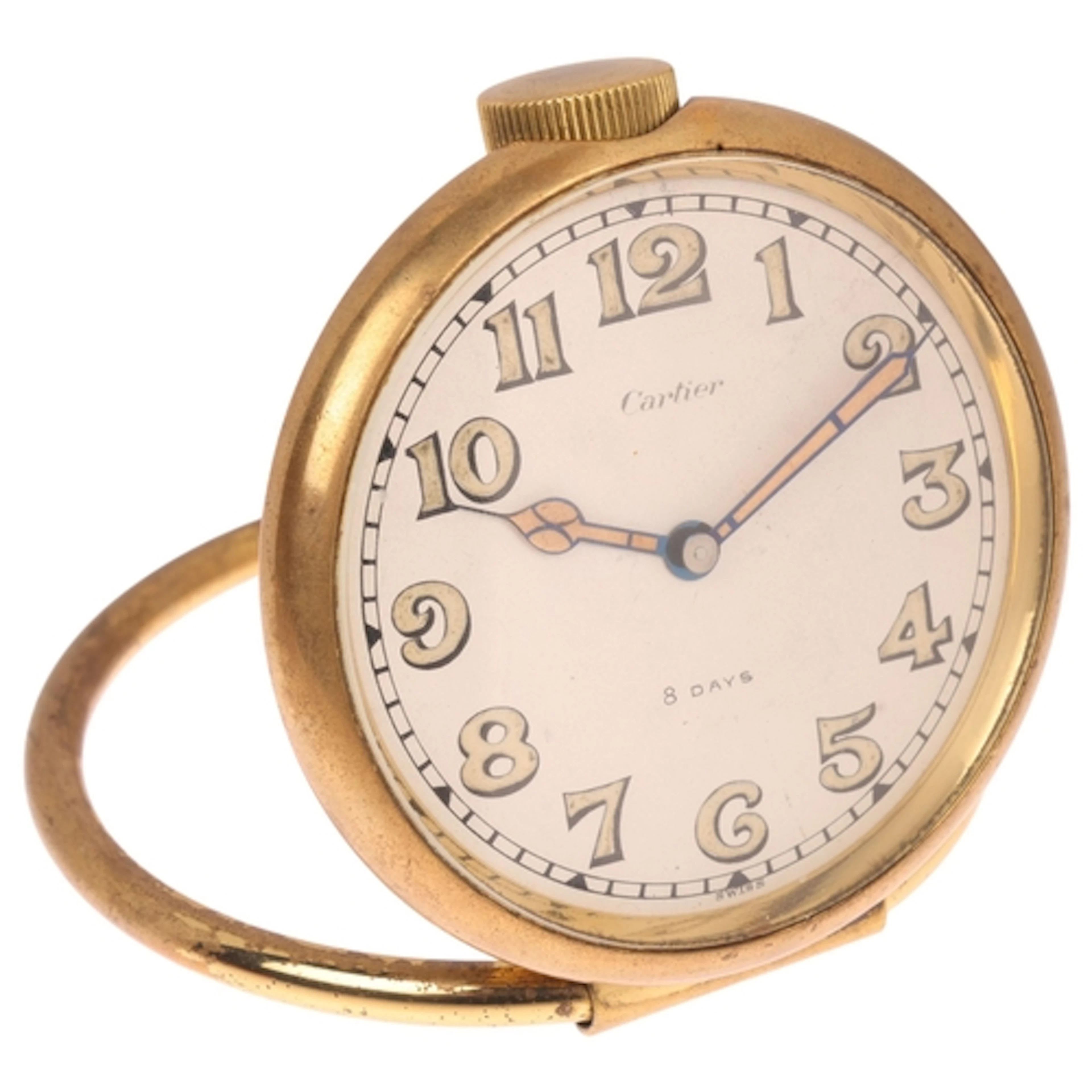 CARTIER - an Art Deco gilt-brass 8-day travelling clock, by ...