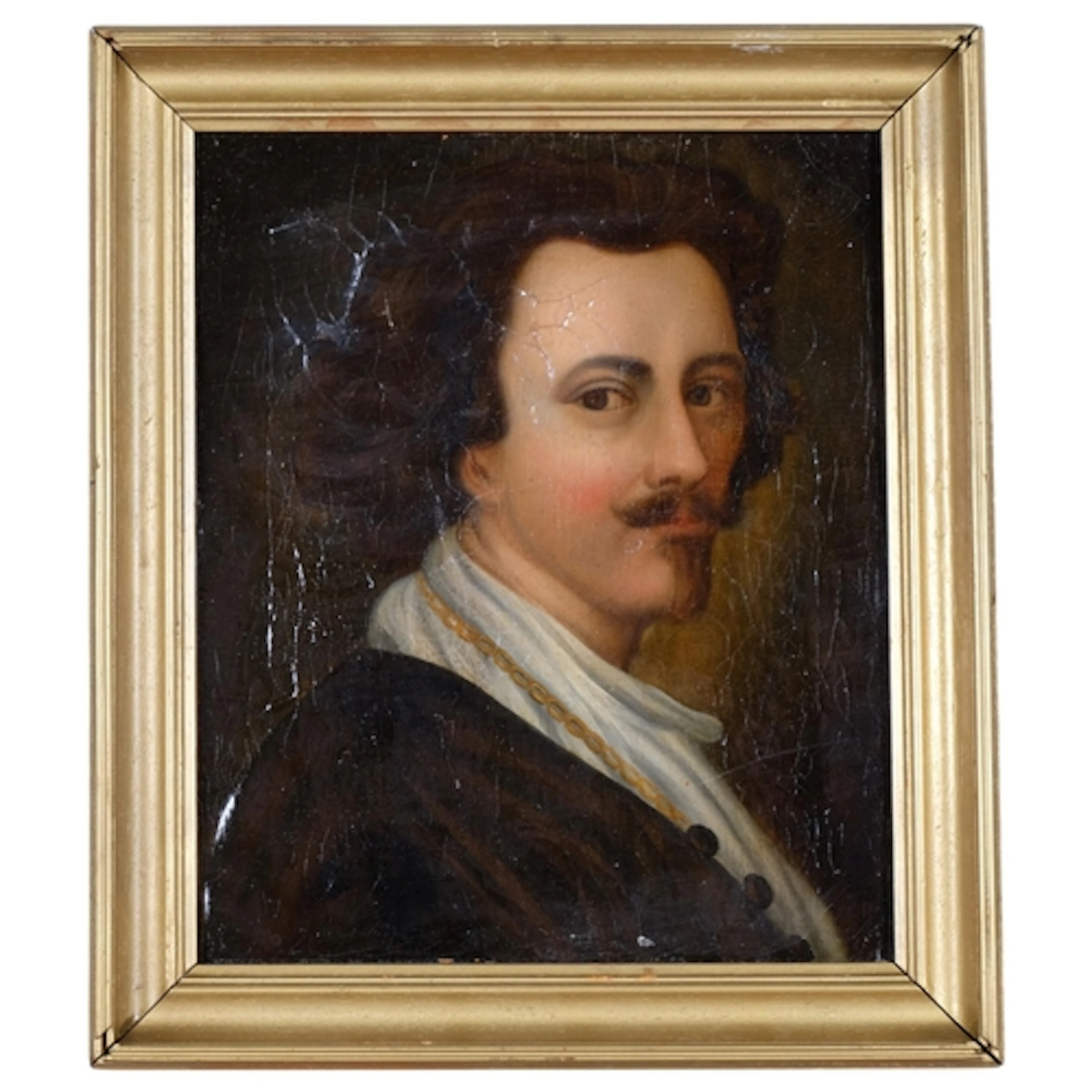 After Anthony Van Dyck, self portrait, 19th century oil on c...