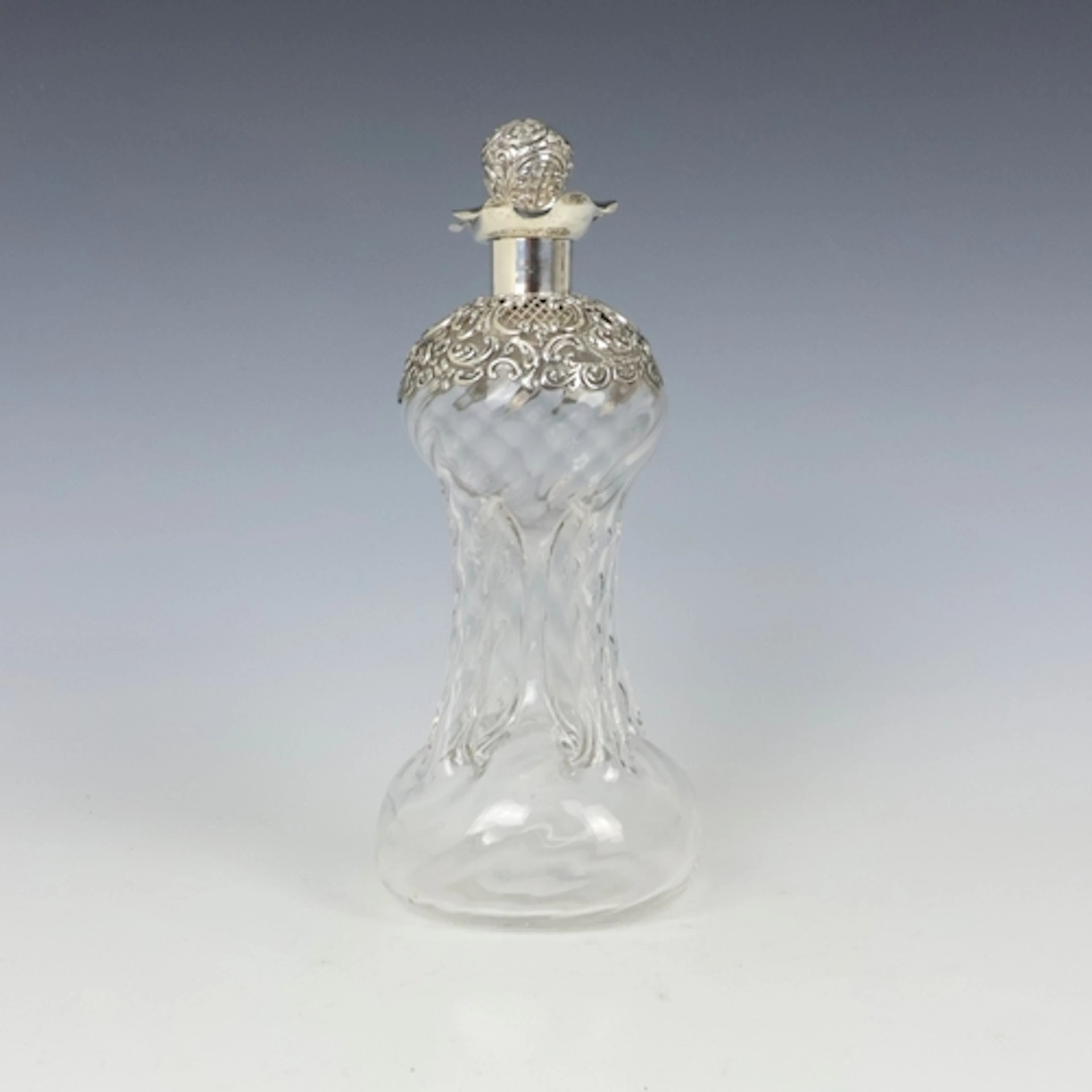 A Victorian silver mounted glass decanter, Birmingham 1896, ...