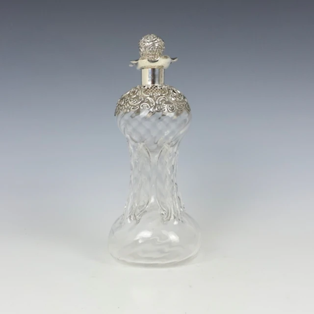 A Victorian silver mounted glass decanter, Birmingham 1896, ...