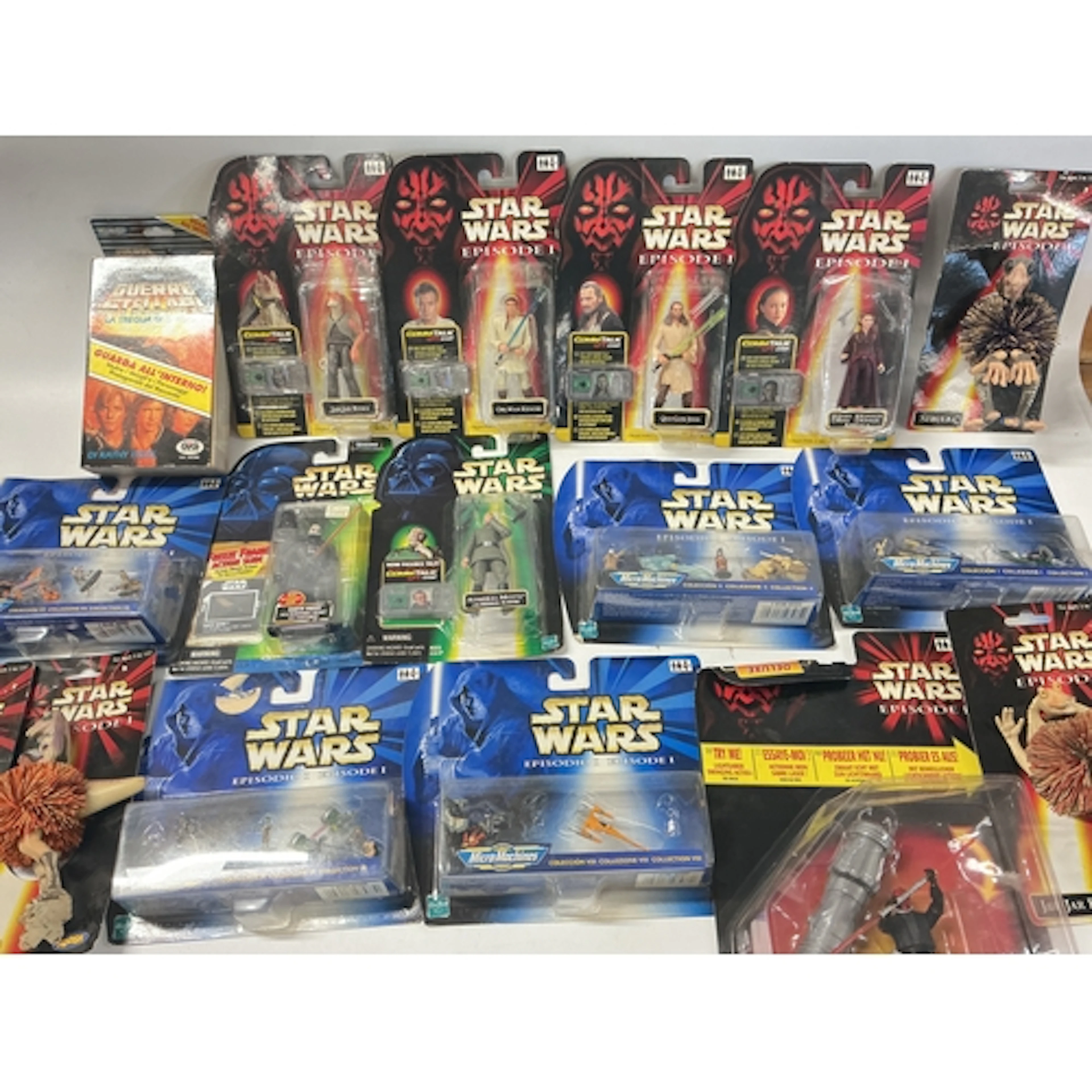 A Small Collection Of Carded Star Wars Figures, Micro Machin...