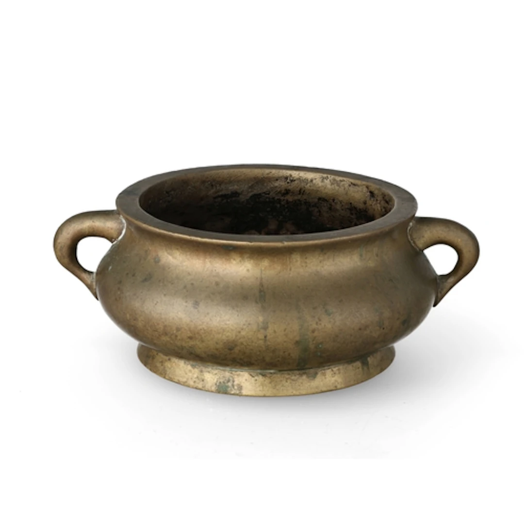 A CHINESE BRONZE CENSER, PROBABLY QIANLONG PERIOD, WITH APOC...