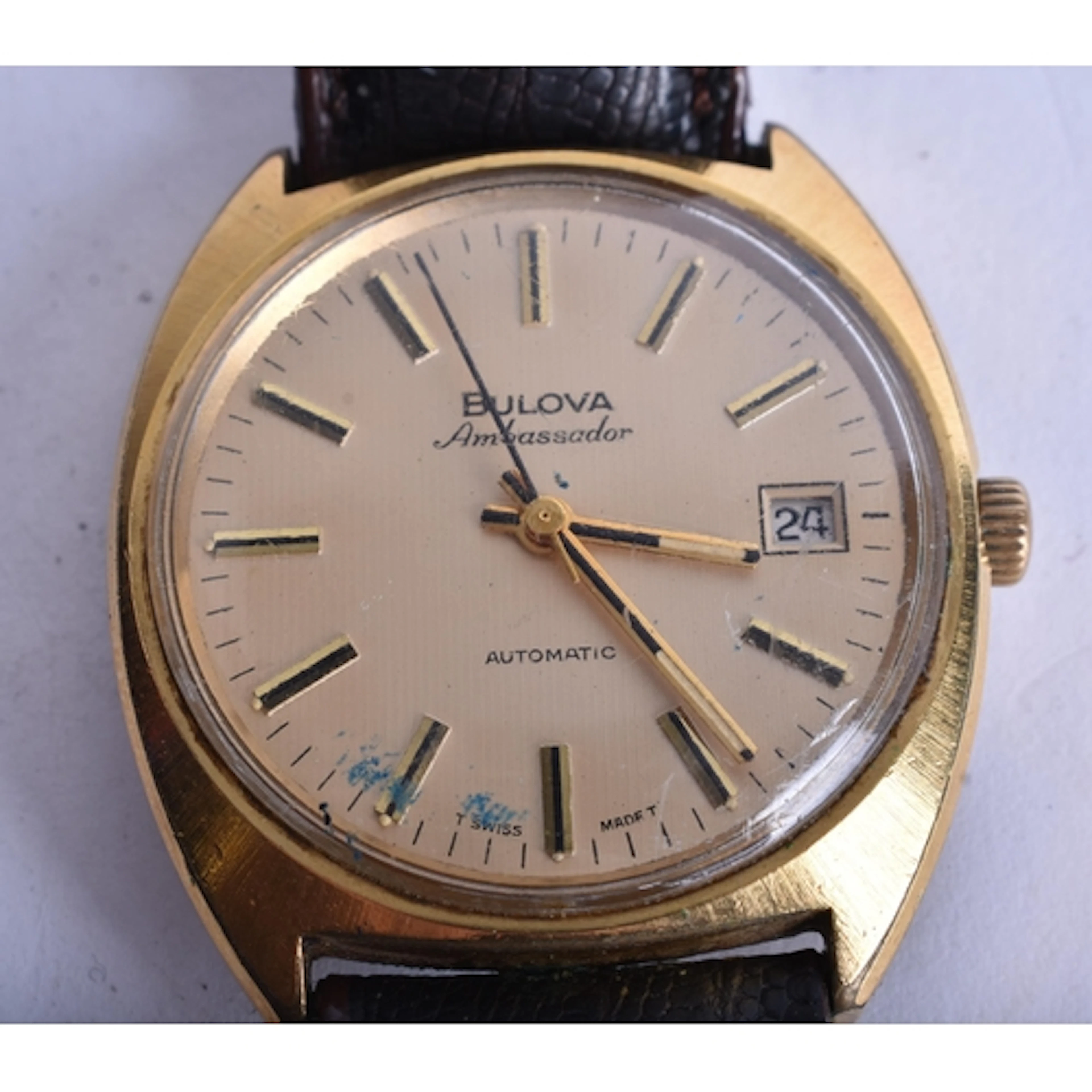 Bulova Ambassador Automatic Watch with later strap Working