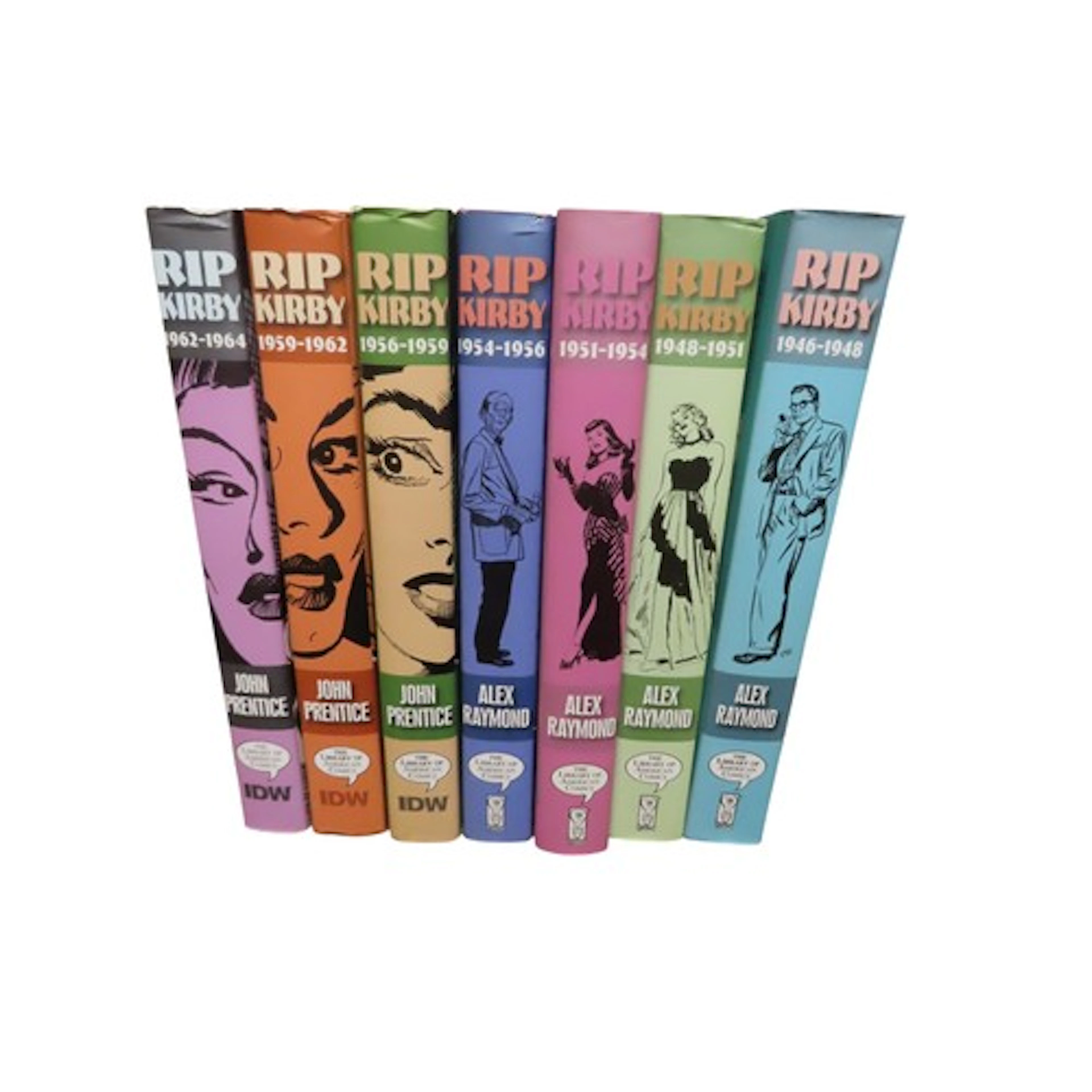 A collection of 'RIP Kirby' Alex Raymond seven volumes of co...