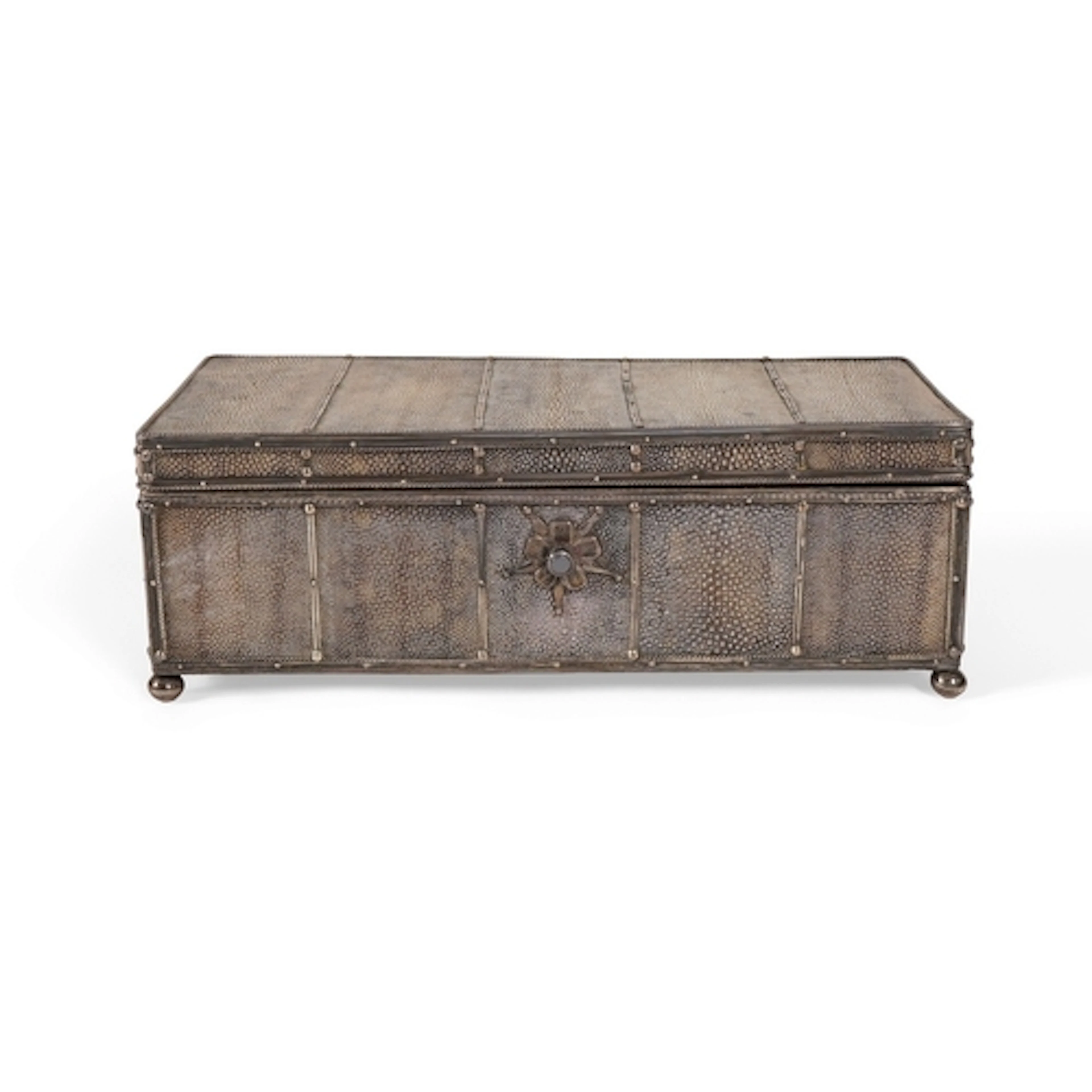 An early 20th century Arts & Crafts silver and shagreen moun...