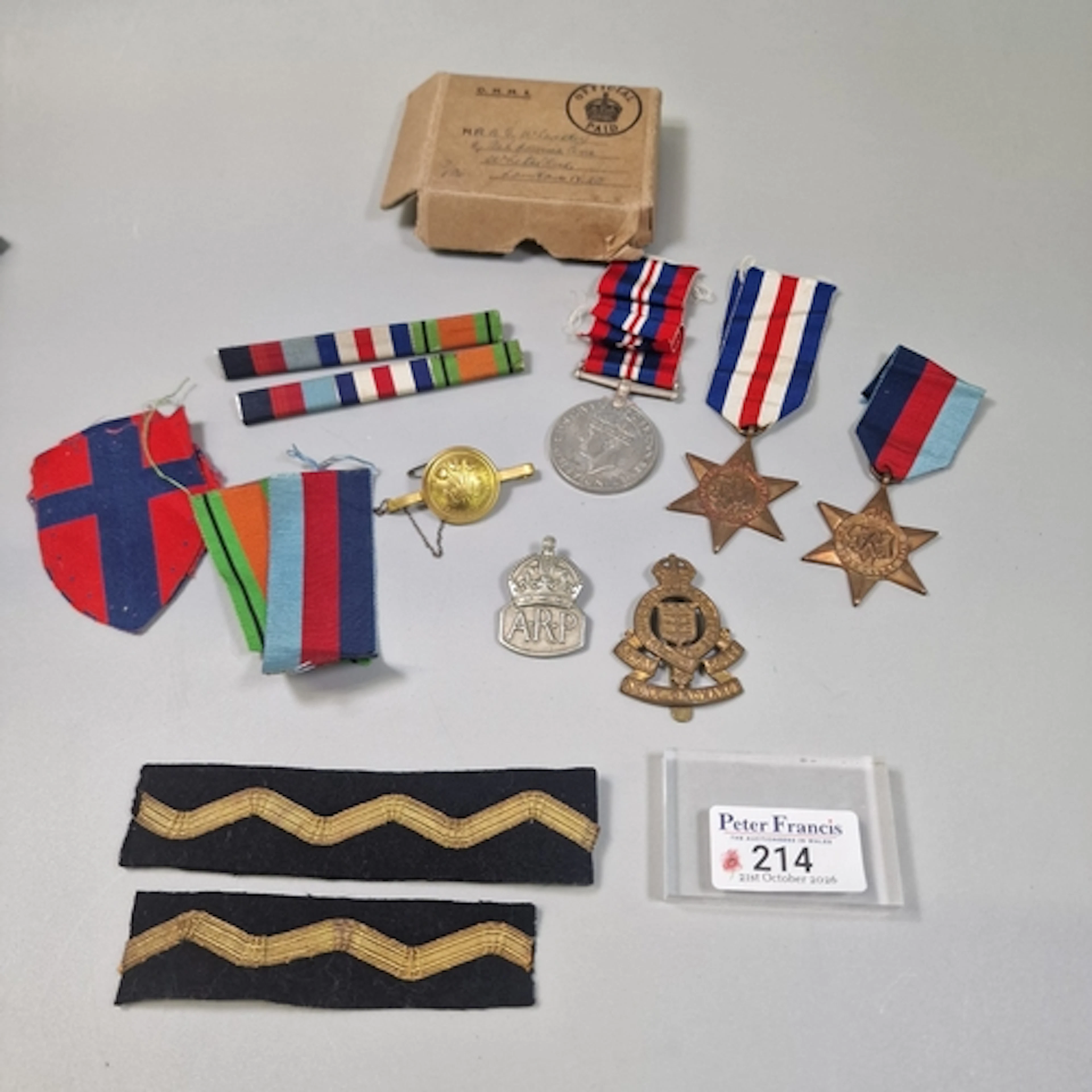 WW2 British medal group awarded to A. S. Wheatley, comprisin...