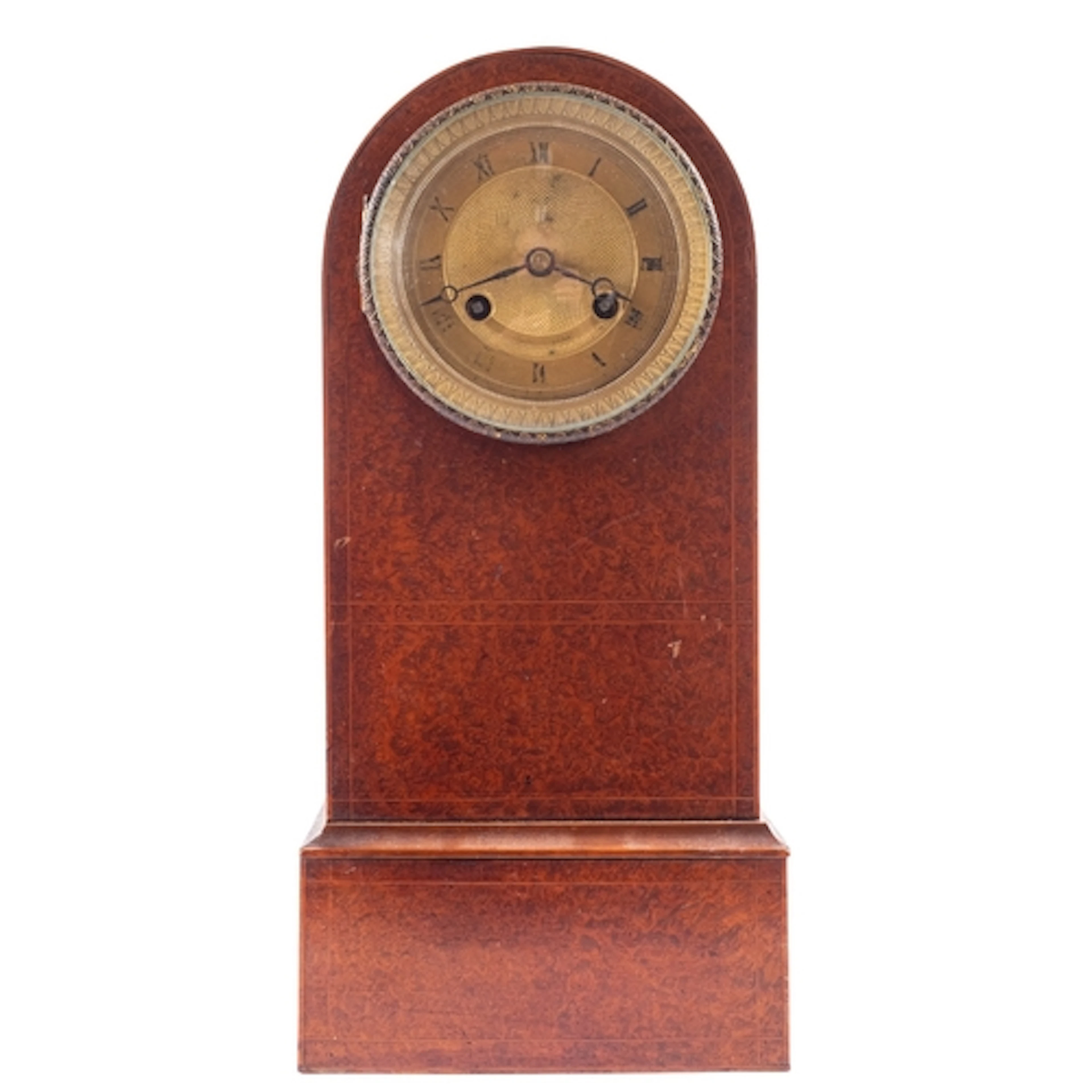 A French mid-Victorian walnut mantel clock the eight-day dur...