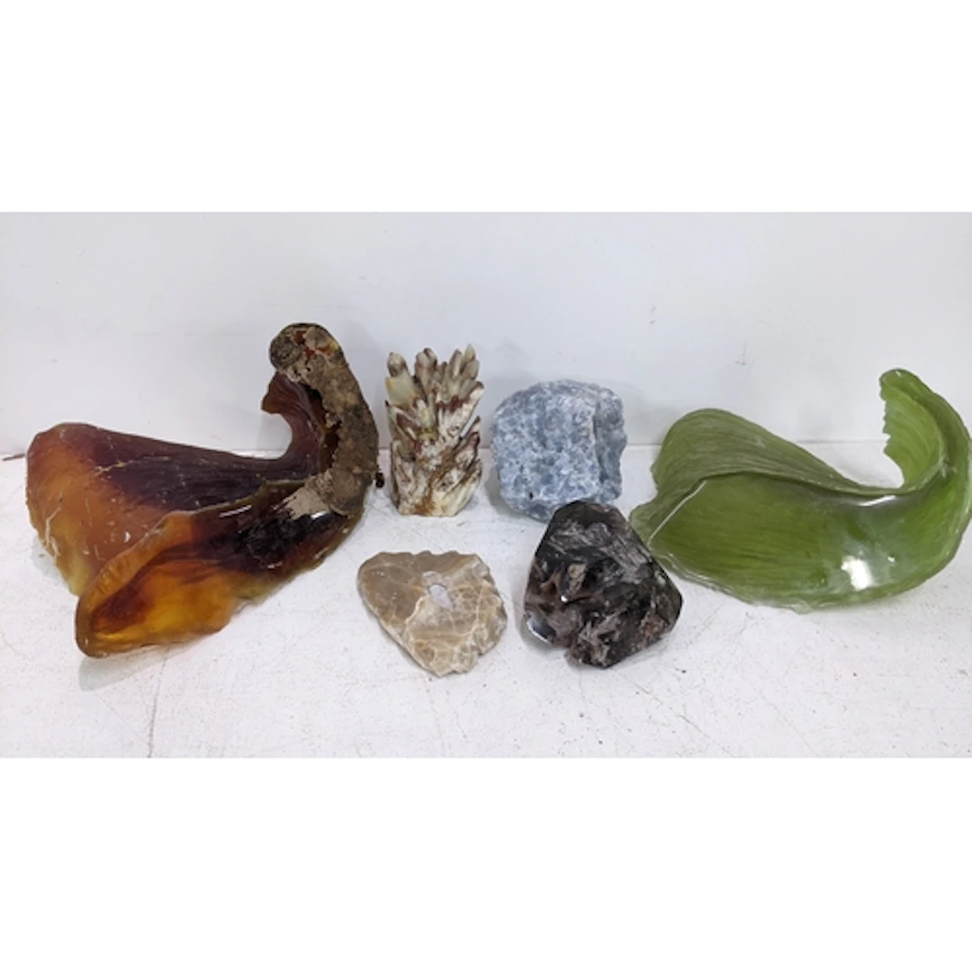 A collection of mineral specimens and crystals to include a ...