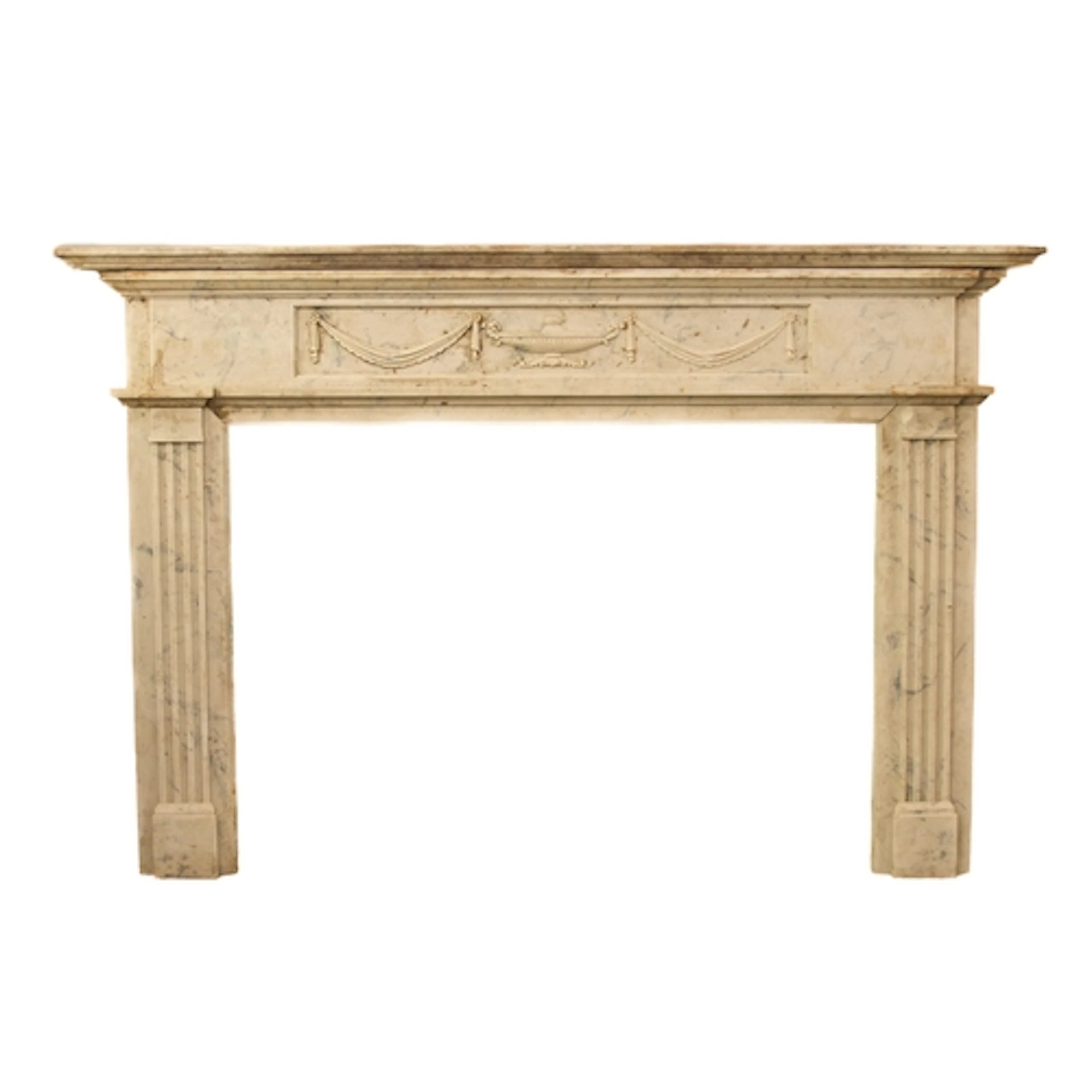 A reconstituted marble fire surround in the Adam style - pur...