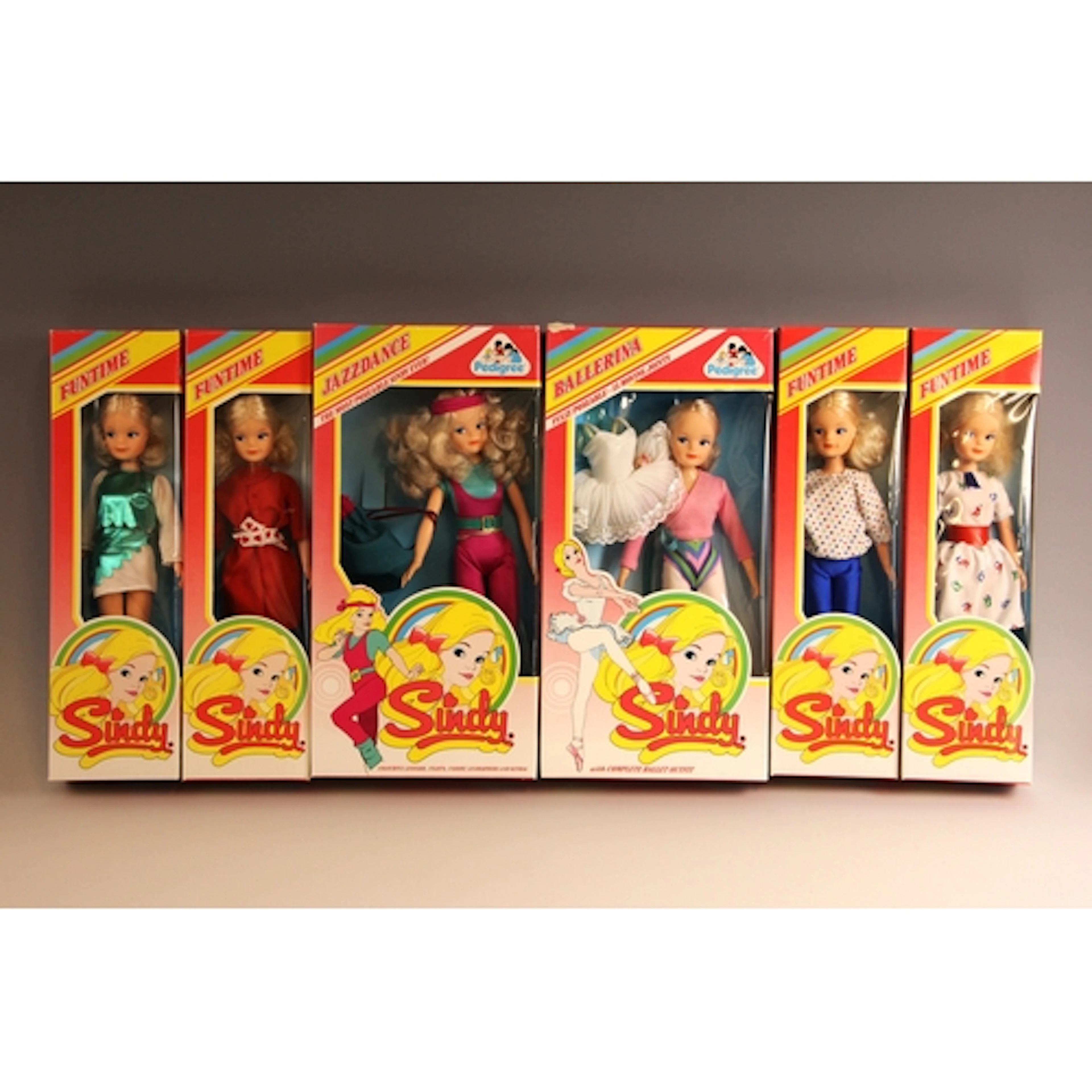 Six vintage Sindy dolls by Pedigree, comprising: 'Jazzdance'...