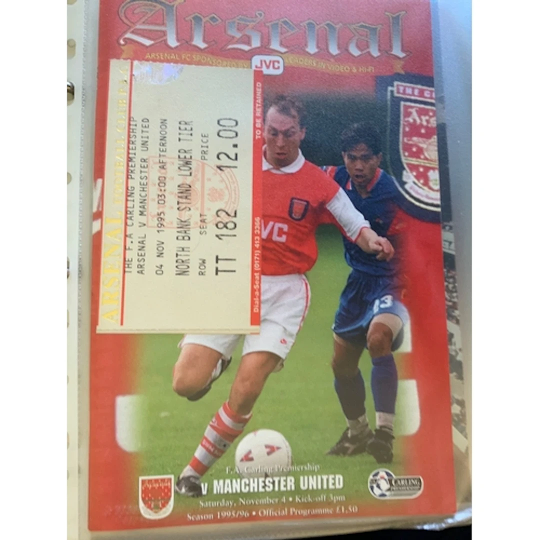 95/96 Arsenal Home Football Programmes Tickets + Reserves: 2...