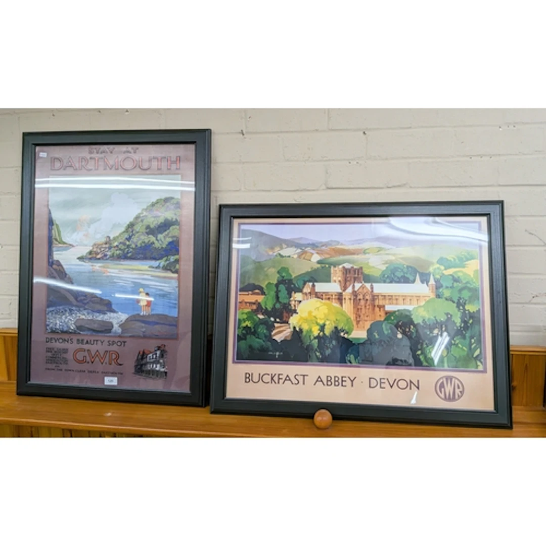Modern GWR railway advertising posters, Dartmouth and Devon