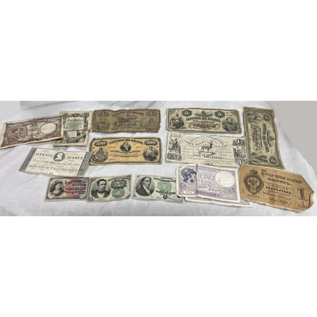 BANK NOTES TO INCLUDE 1863 US 10 CENTS FRACTIONAL CURRENCY N...