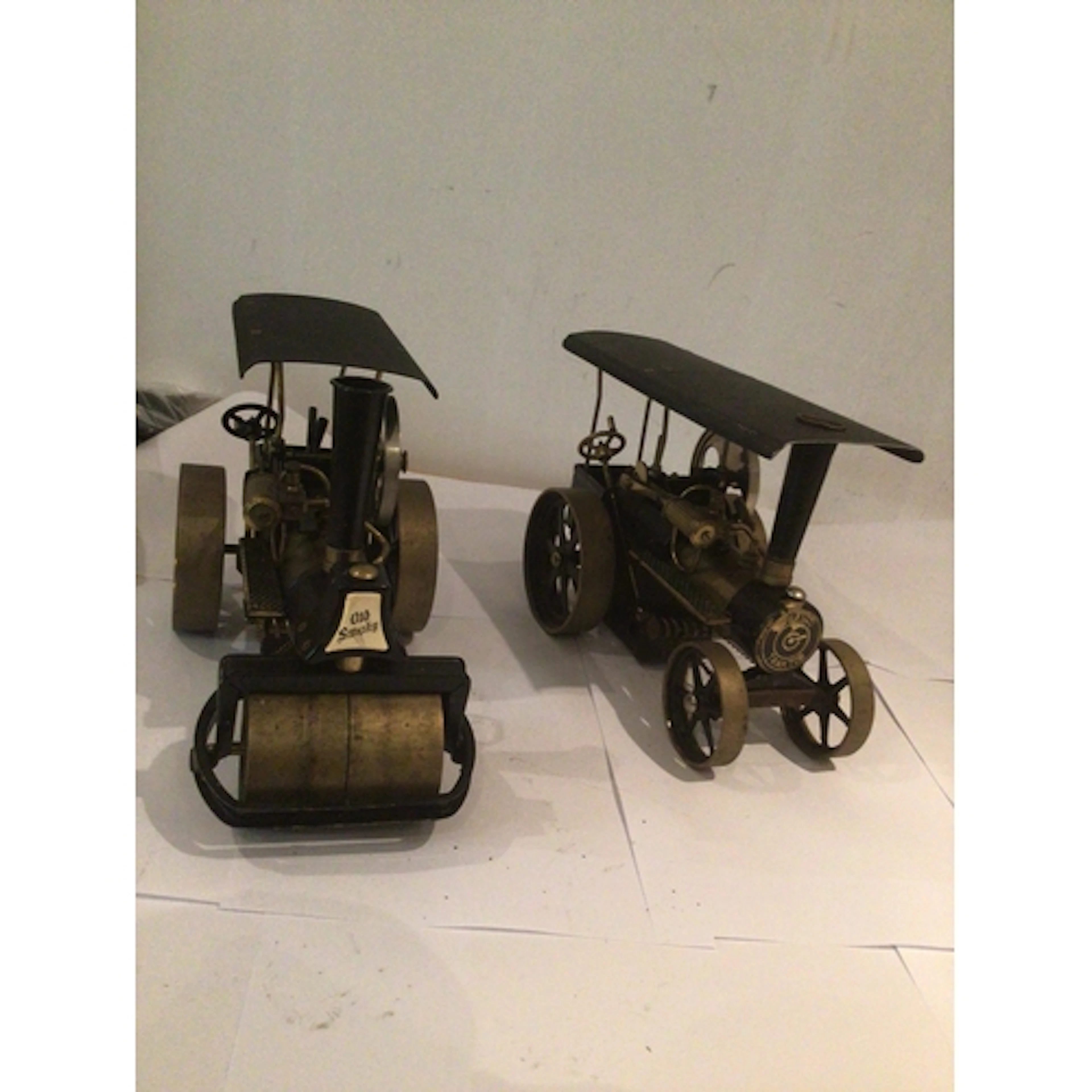 Two small model steam engines manufactured by Wilesco, featu...