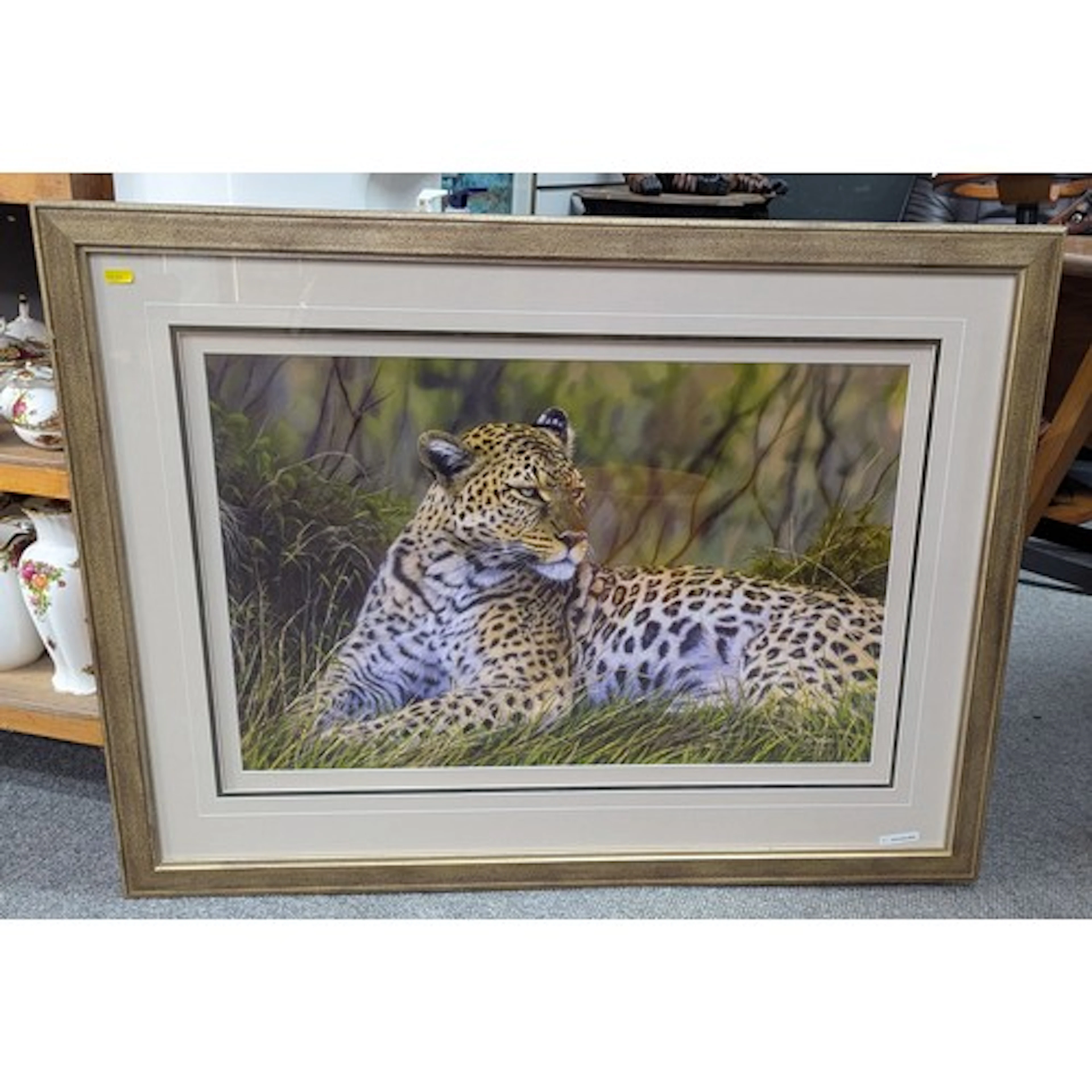 Jason Morgan 'African Leopard' giclee print, framed 97 x 73c...