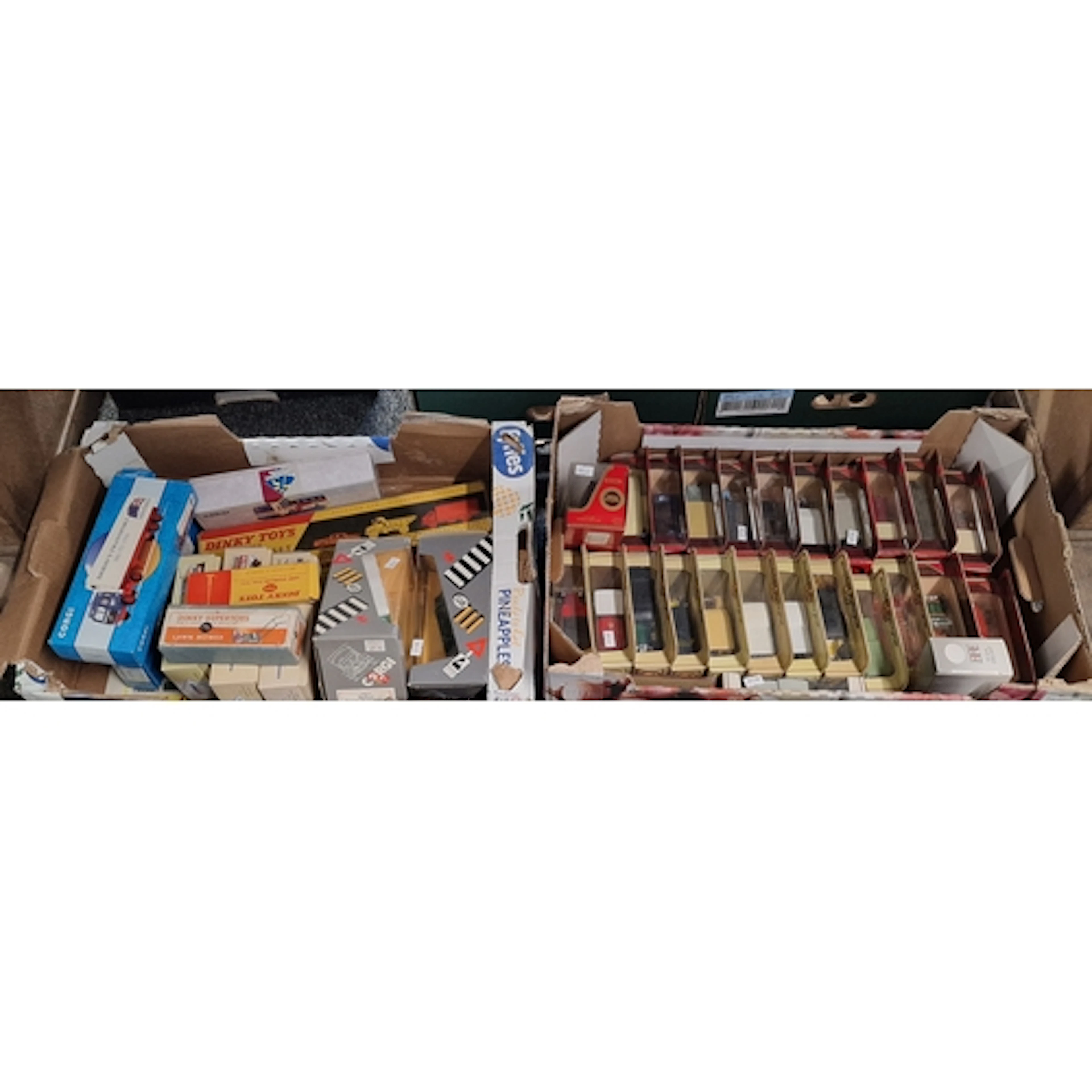 A collection of die cast model and other vehicles in origina...