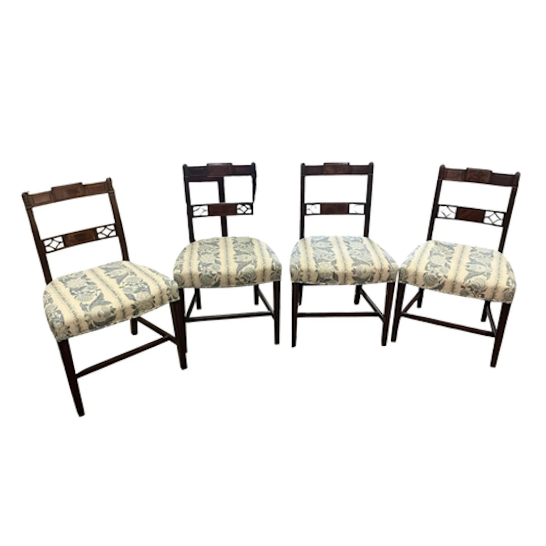 A set of eight George IV mahogany dining chairs, two with ar...