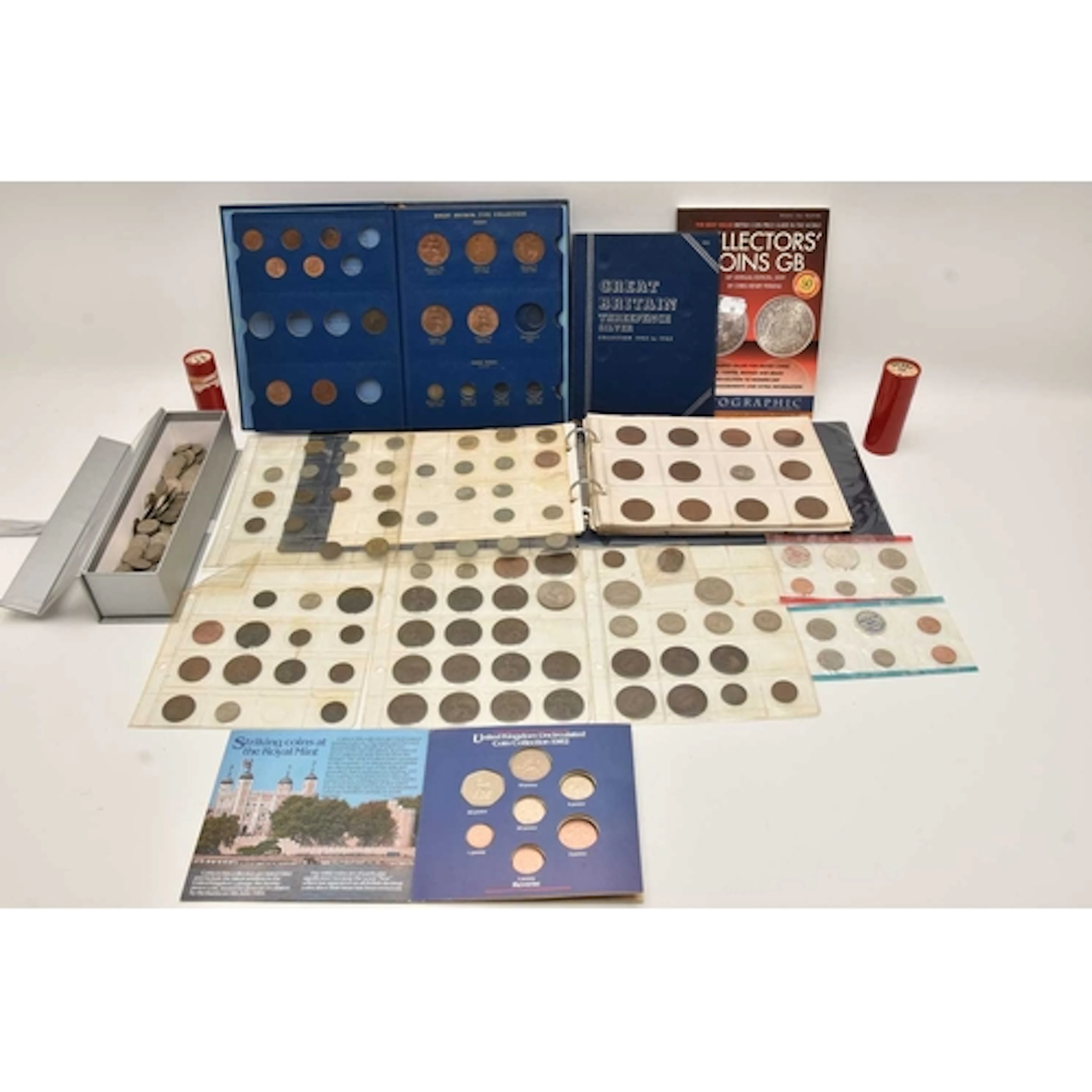 A plastic box containing a Whitman Coin Album 'Great Britain...