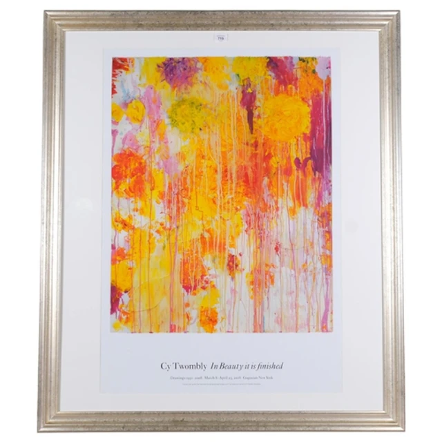 After CY TWOMBLY, original exhibition poster print, In Beaut...