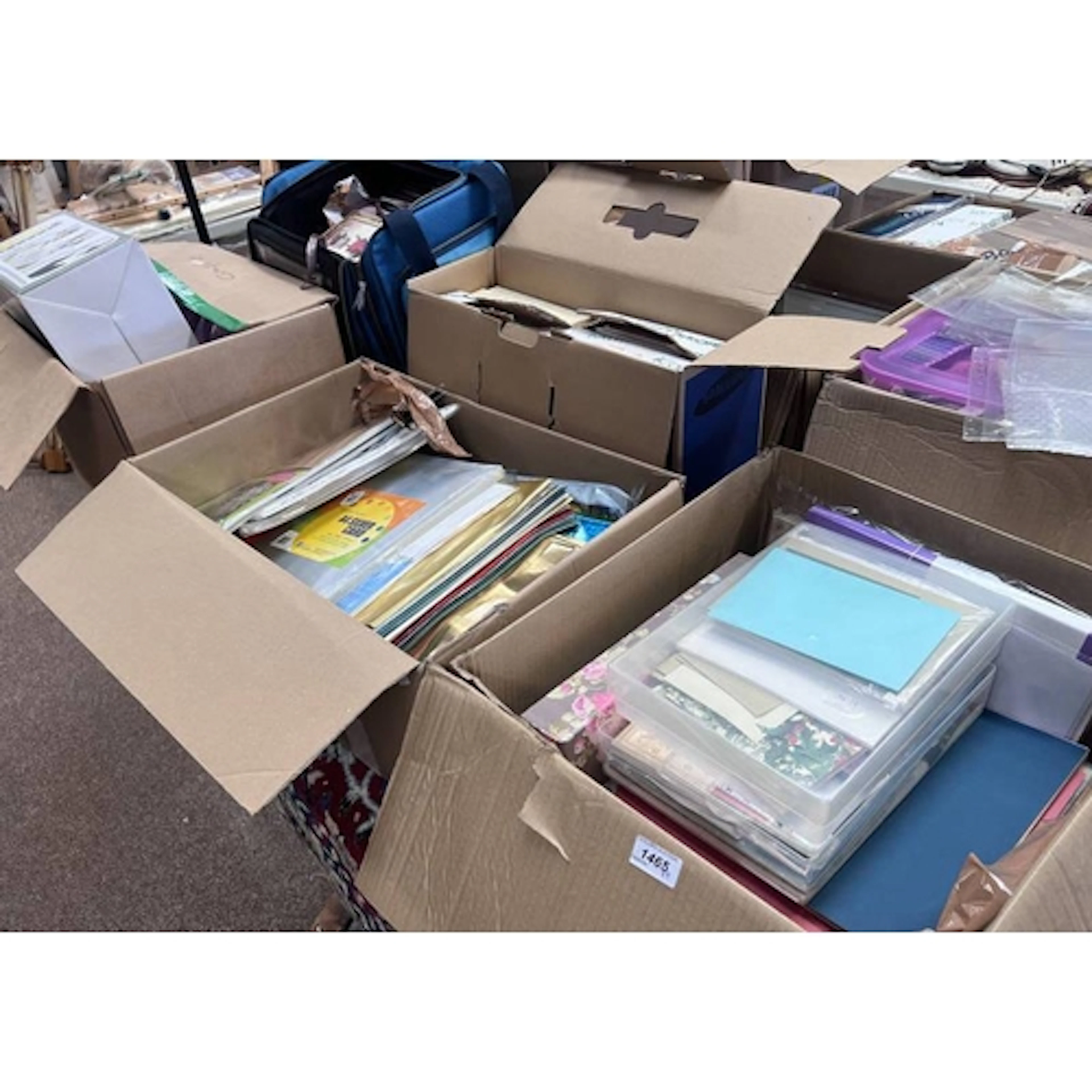 4 BOXES OF ARTS & CRAFTS RELATED ITEMS TO INCLUDE THE CINCH ...