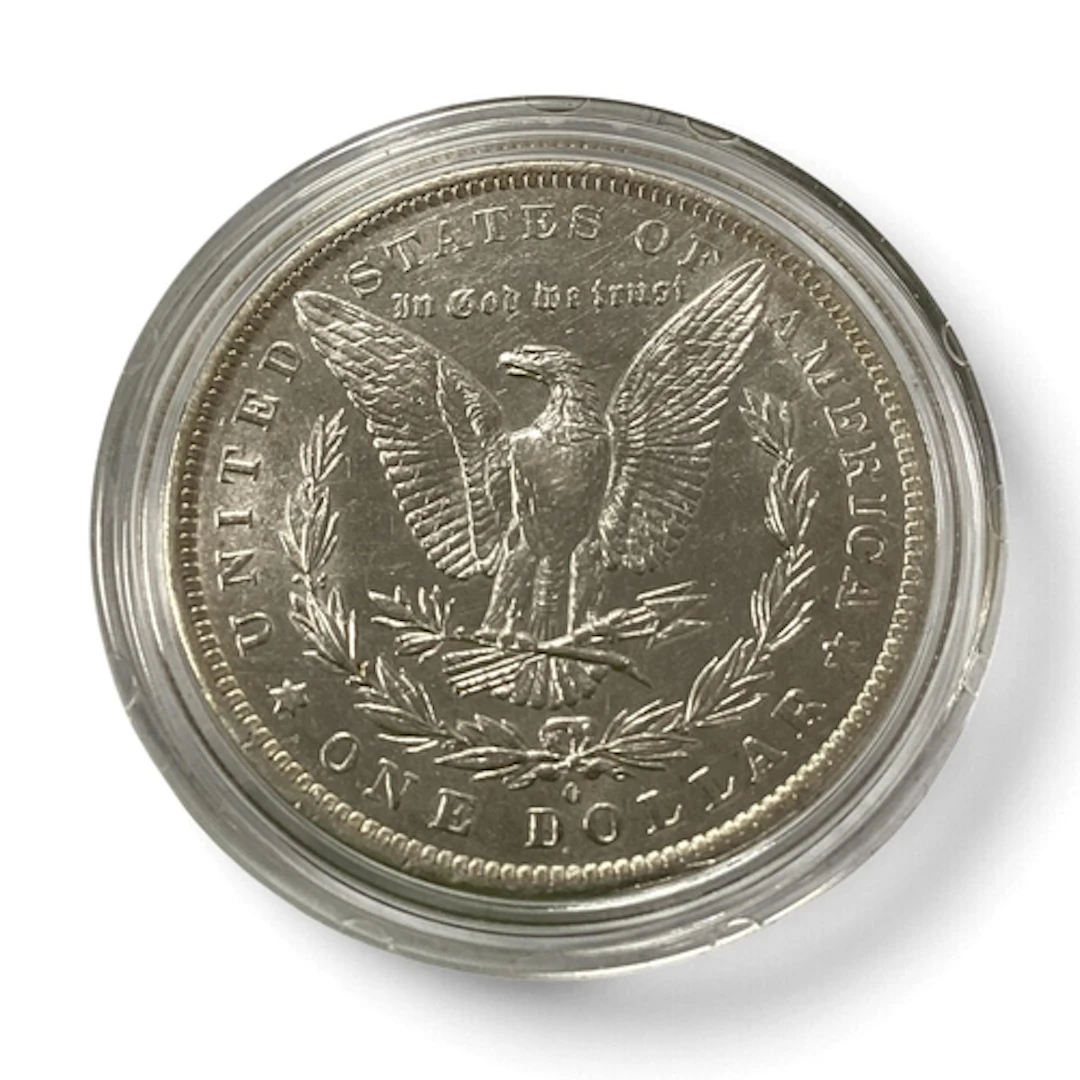 1883 USA Silver Morgan Dollar, encapsulated.