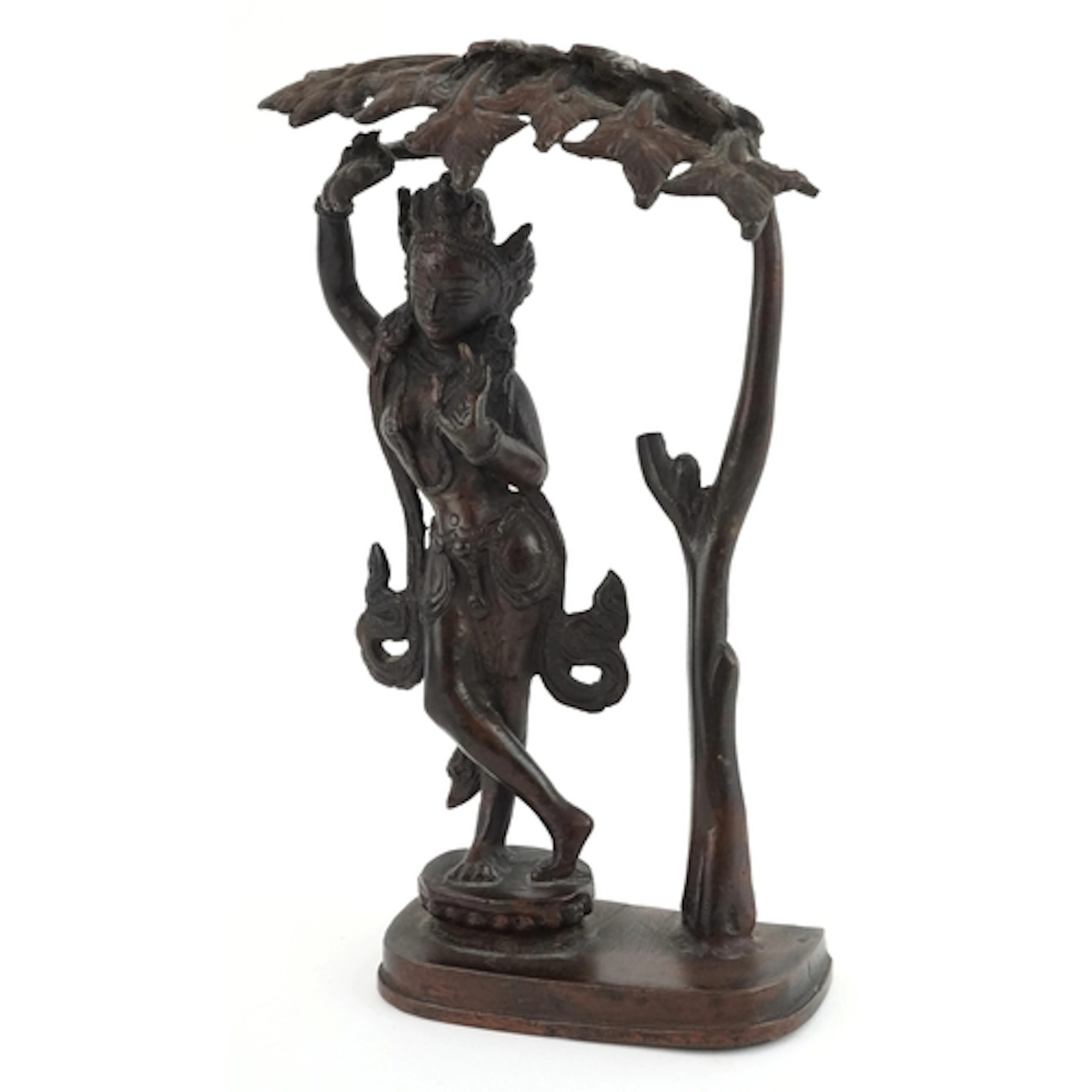 Eastern bronze figure of Maya Devei, 22cm high.