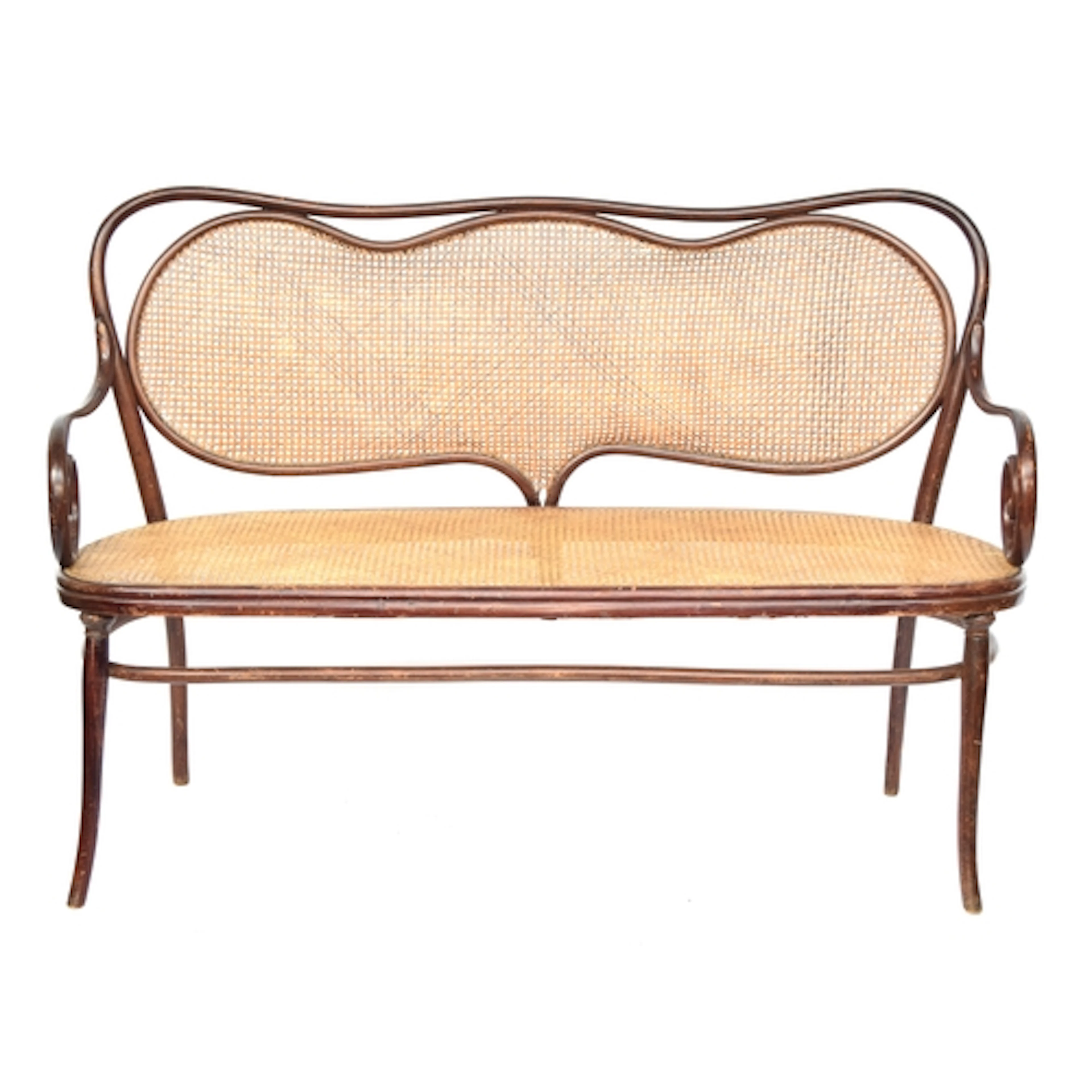 A late 19th century bentwood 'No.5' bench/settee by Thonet, ...