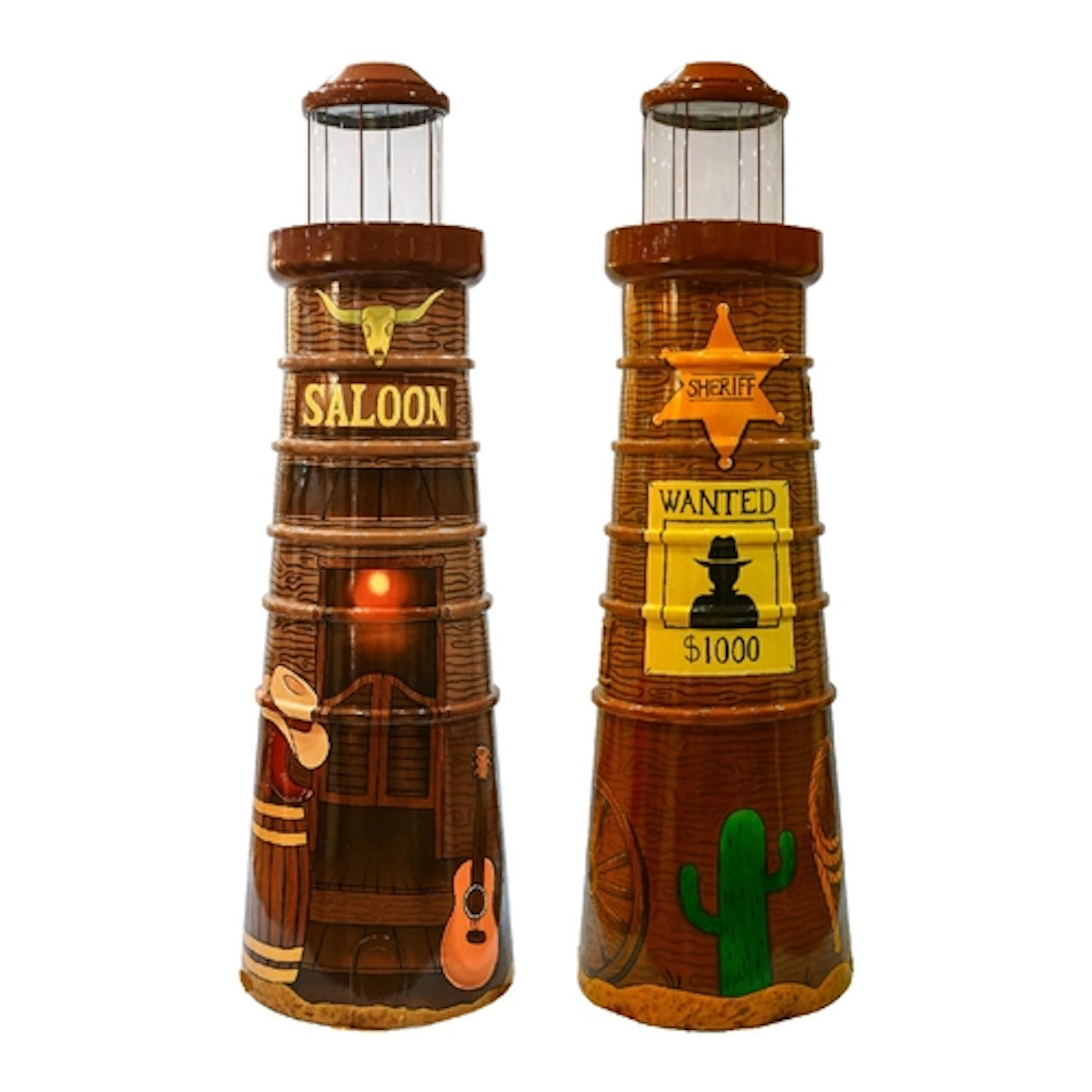 A large fibreglass sculpture "Old West Watchtower" painted b...