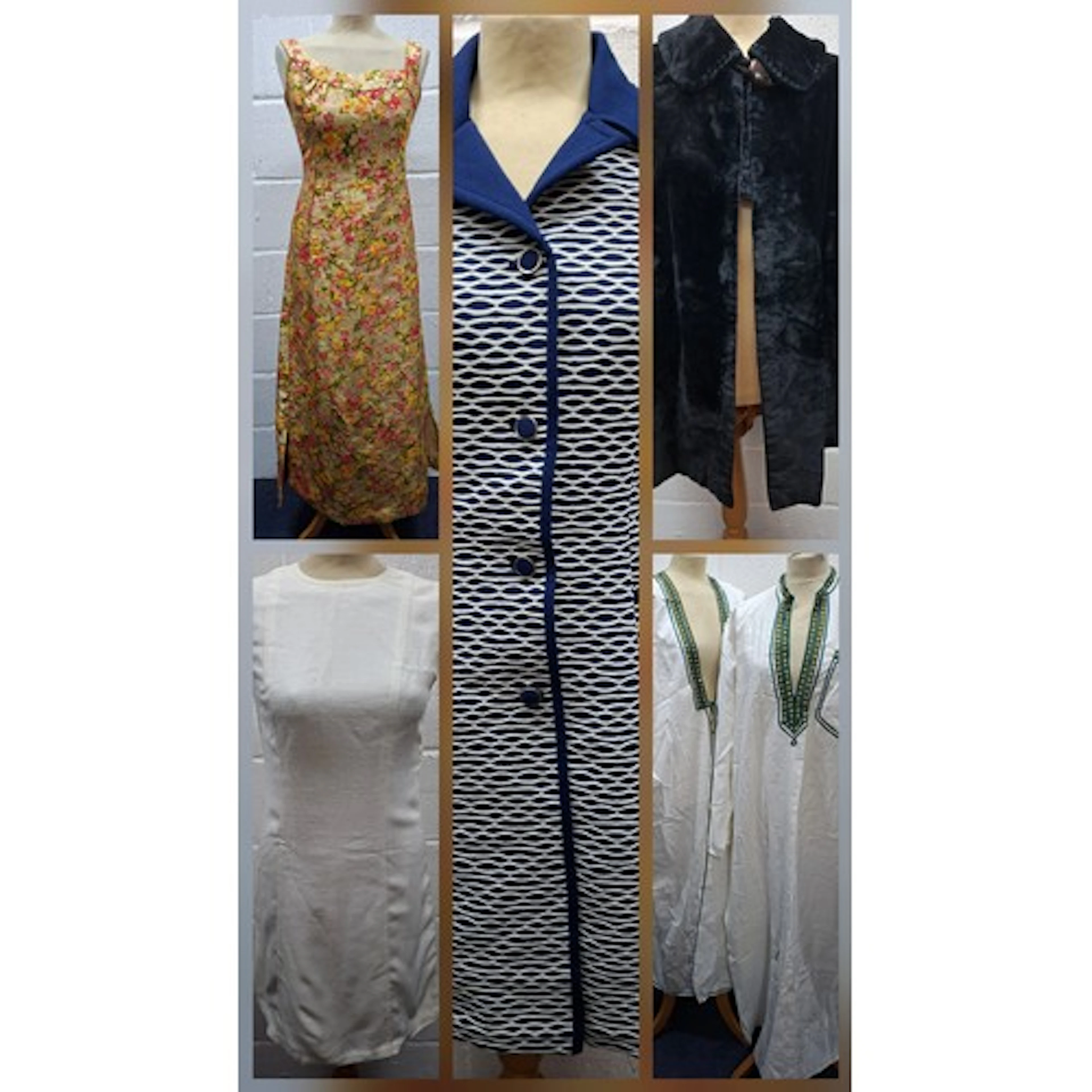 Vintage ladies clothing to include a Margot Paynton lame ful...