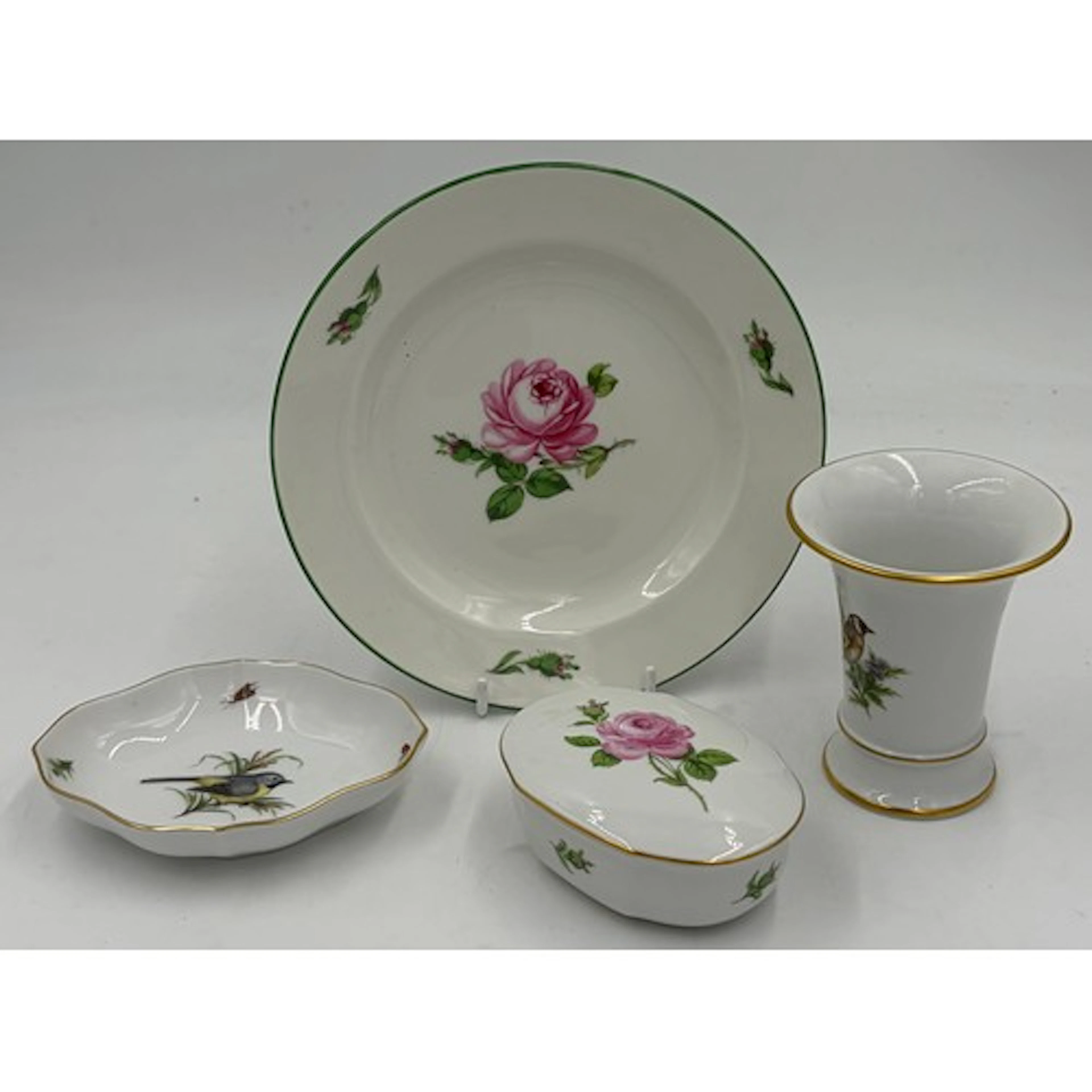 A collection of modern Meissen hand painted ceramics to incl...