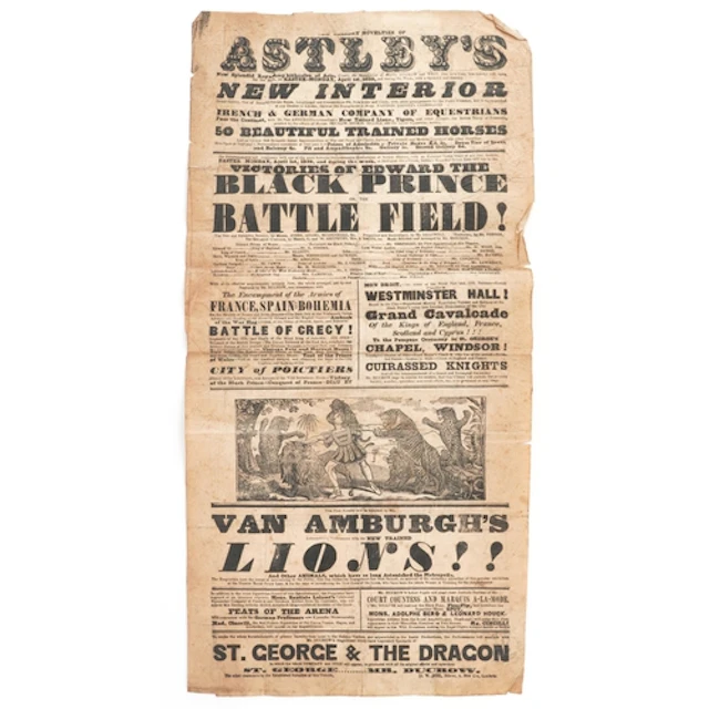 Astley's Royal theatre Poster with Equestrian Horses and new...