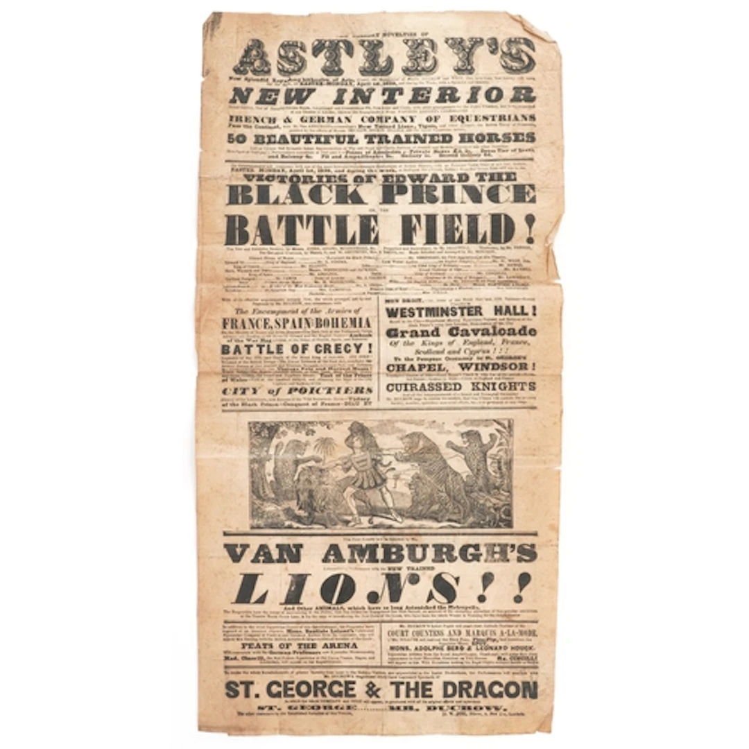 Astley's Royal theatre Poster with Equestrian Horses and new...