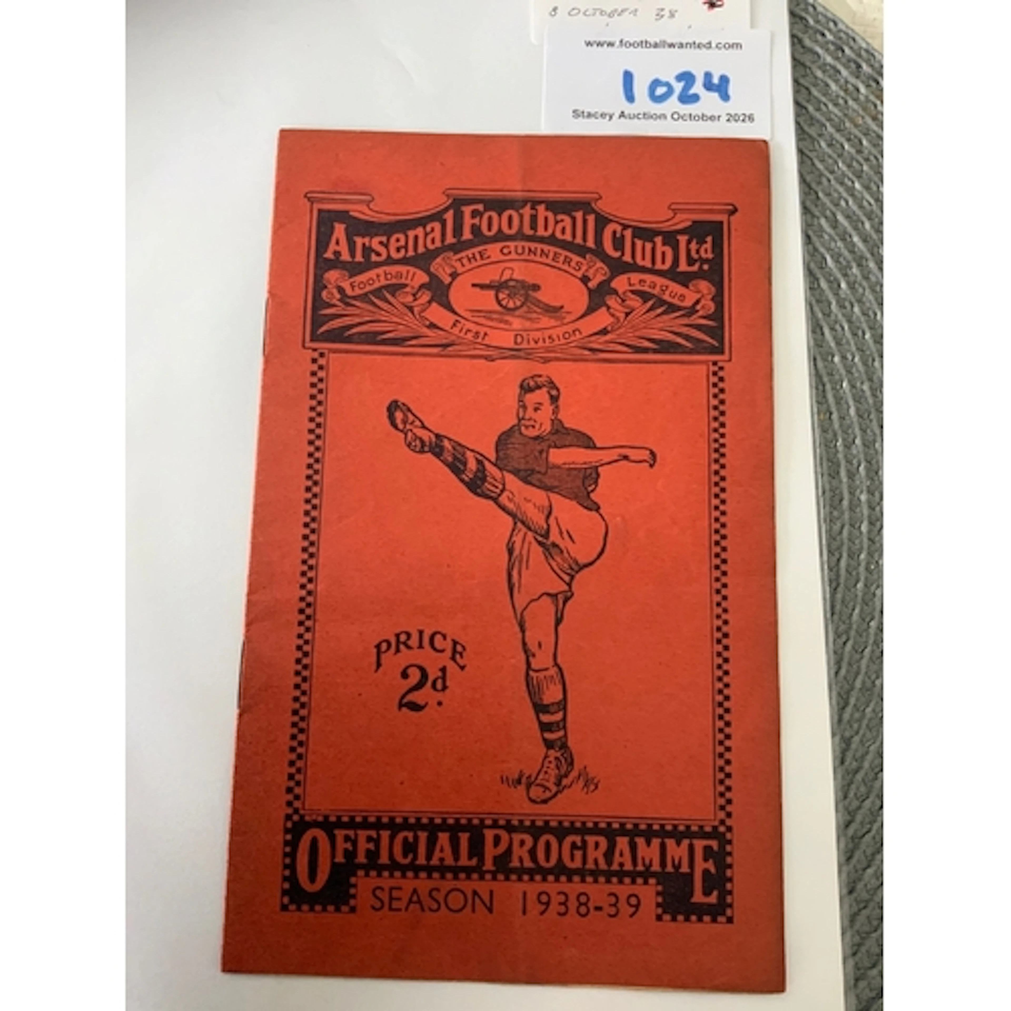 38/39 Arsenal v Grimsby Town Football Programme: Excellent c...