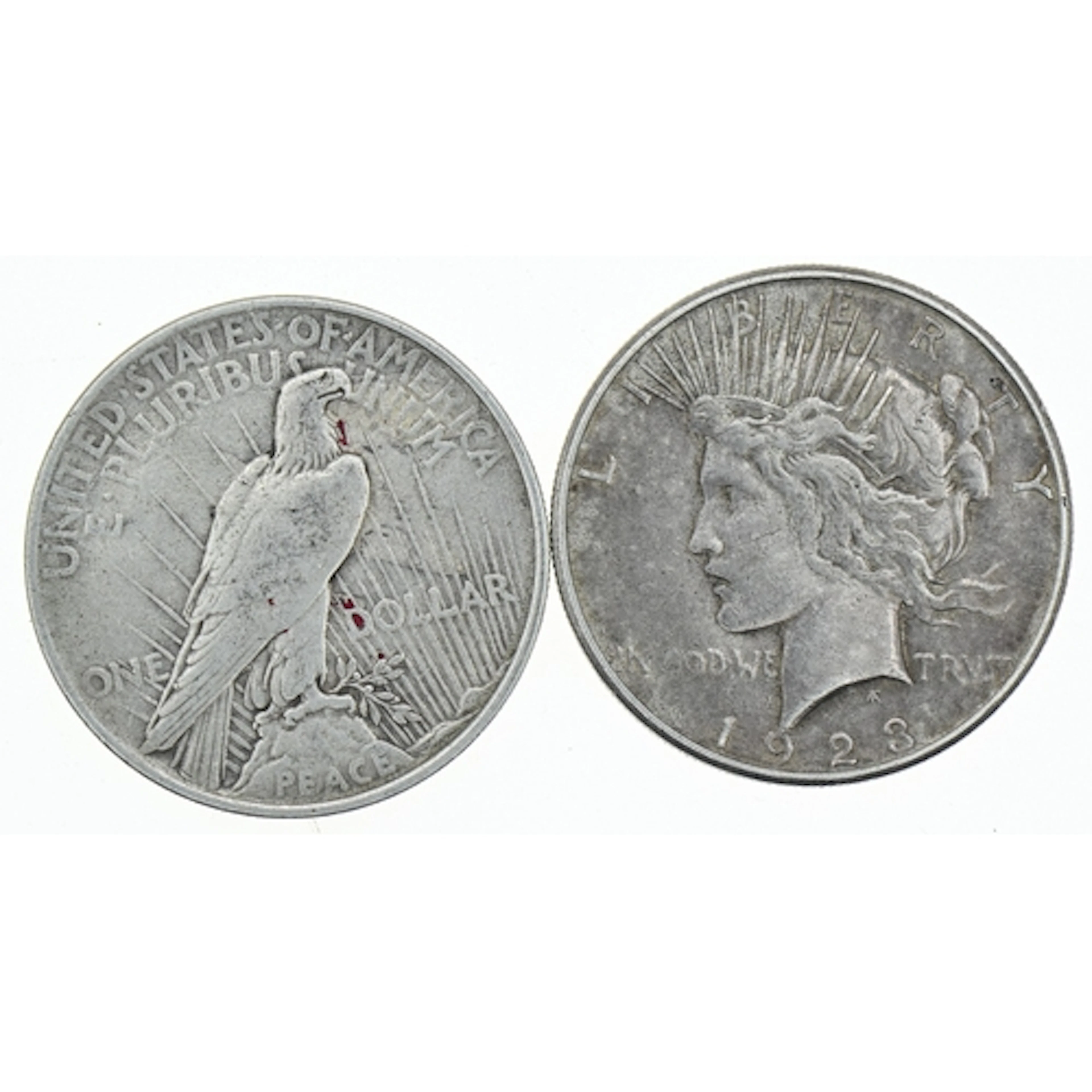 USA 1922 and 1923 Peace dollars, the 1923 dollar San Francis...