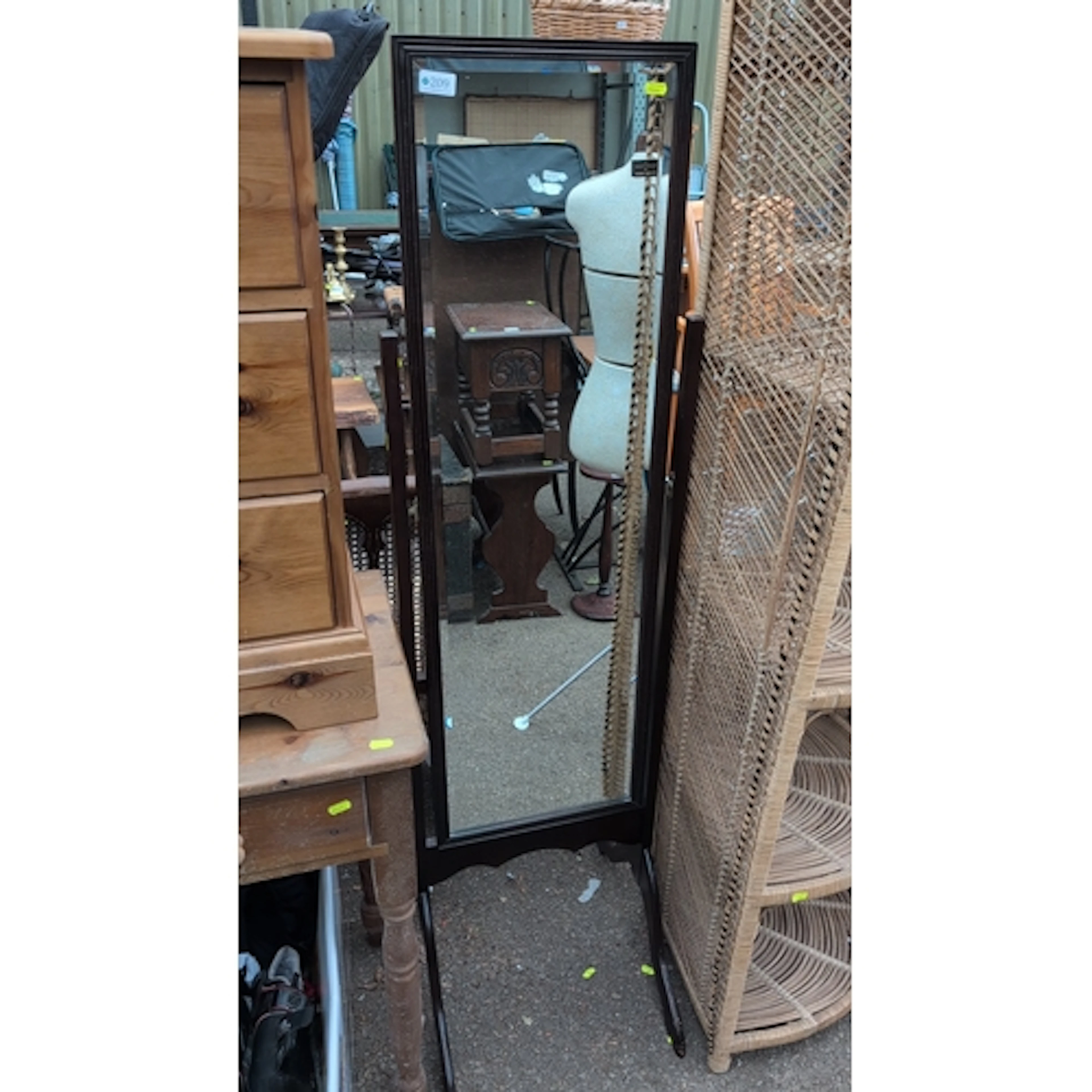 Freestanding full-length cheval mirror by Adams Mirrors
